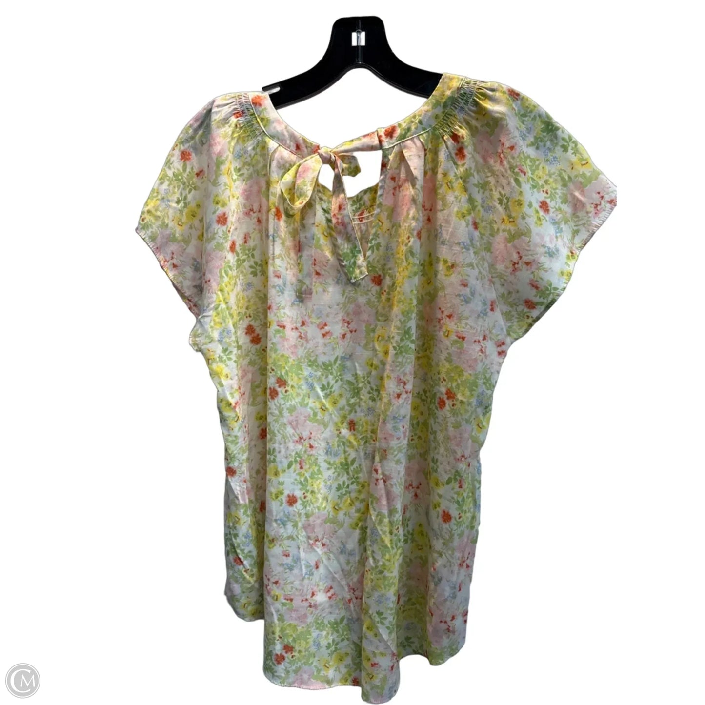 Top Short Sleeve By Lc Lauren Conrad In Floral Print, Size: L