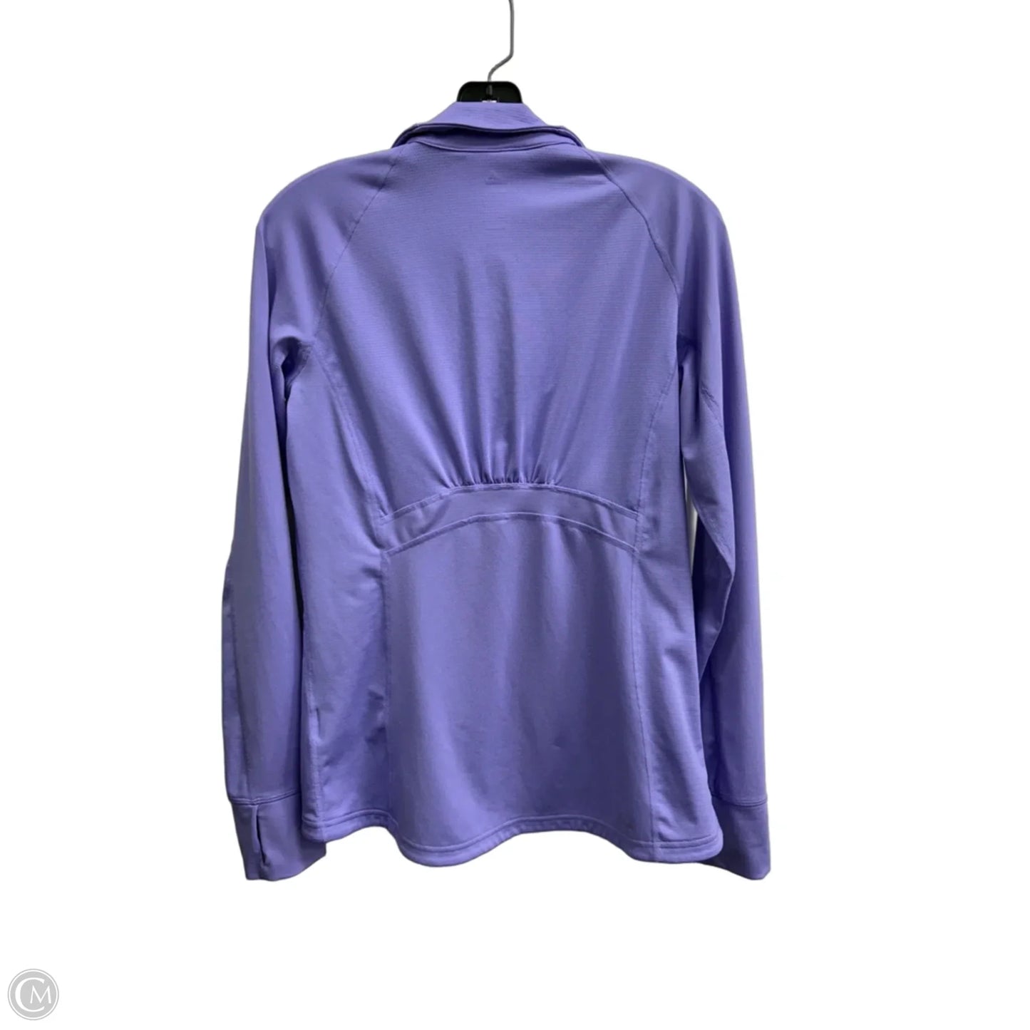 Athletic Top Long Sleeve Collar By Adidas In Purple, Size: M