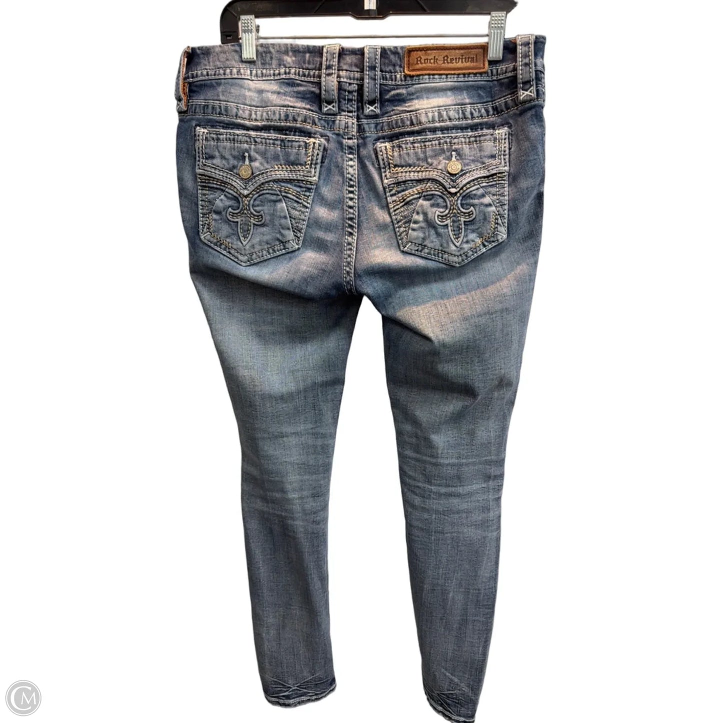 Jeans Skinny By Rock Revival In Blue, Size: 12
