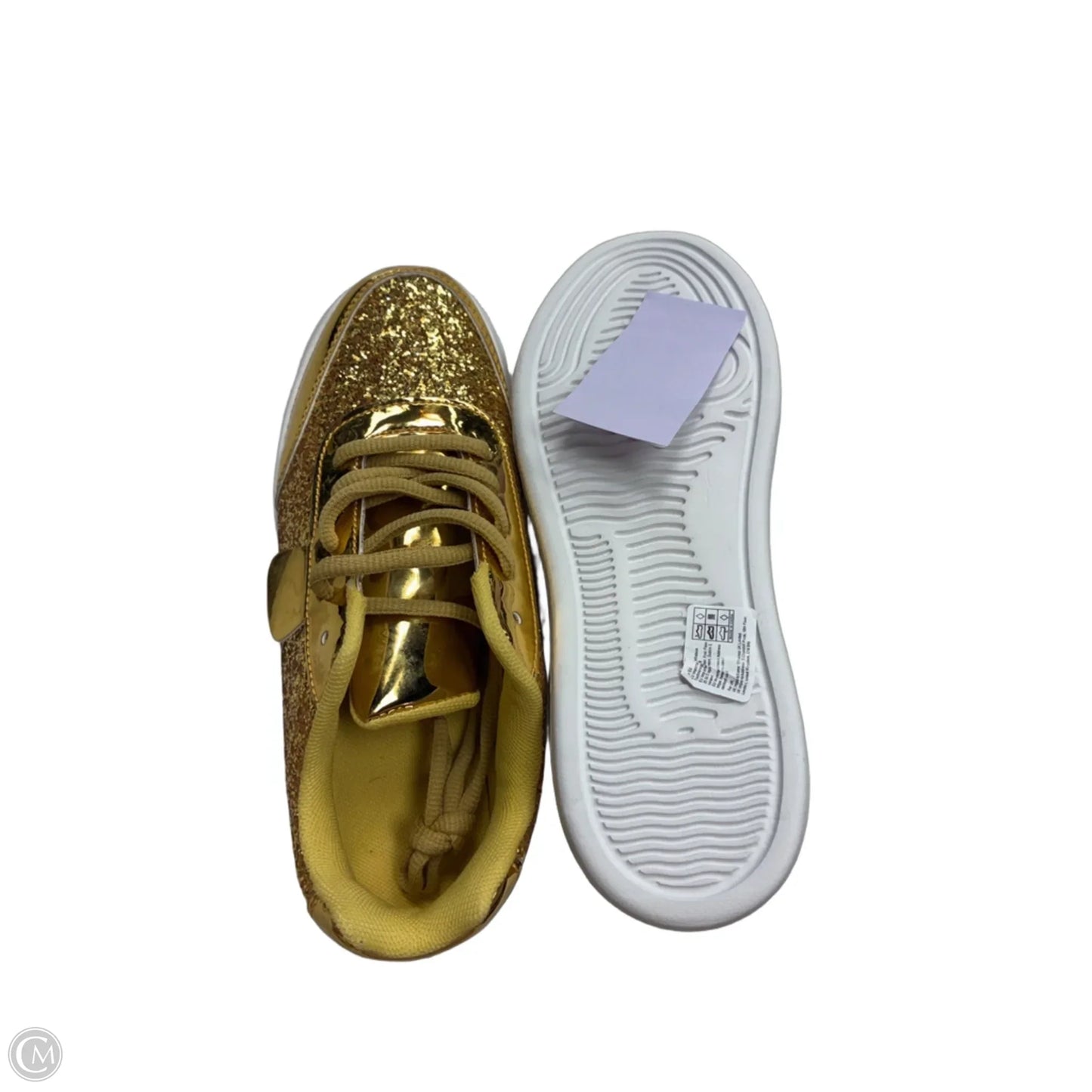 Shoes Sneakers By Clothes Mentor In Gold, Size: 5.5