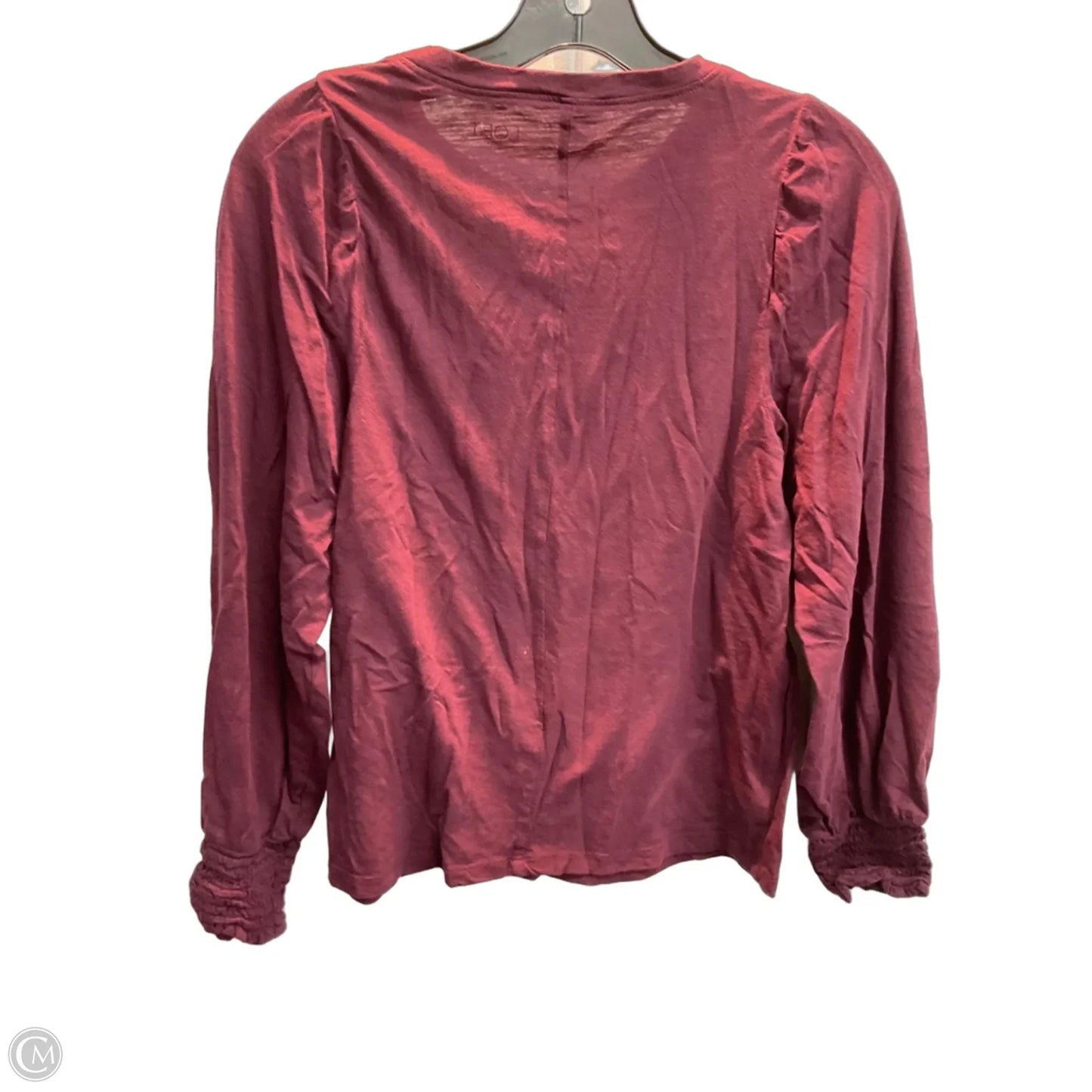 Top Long Sleeve By Loft In Maroon, Size: Mp