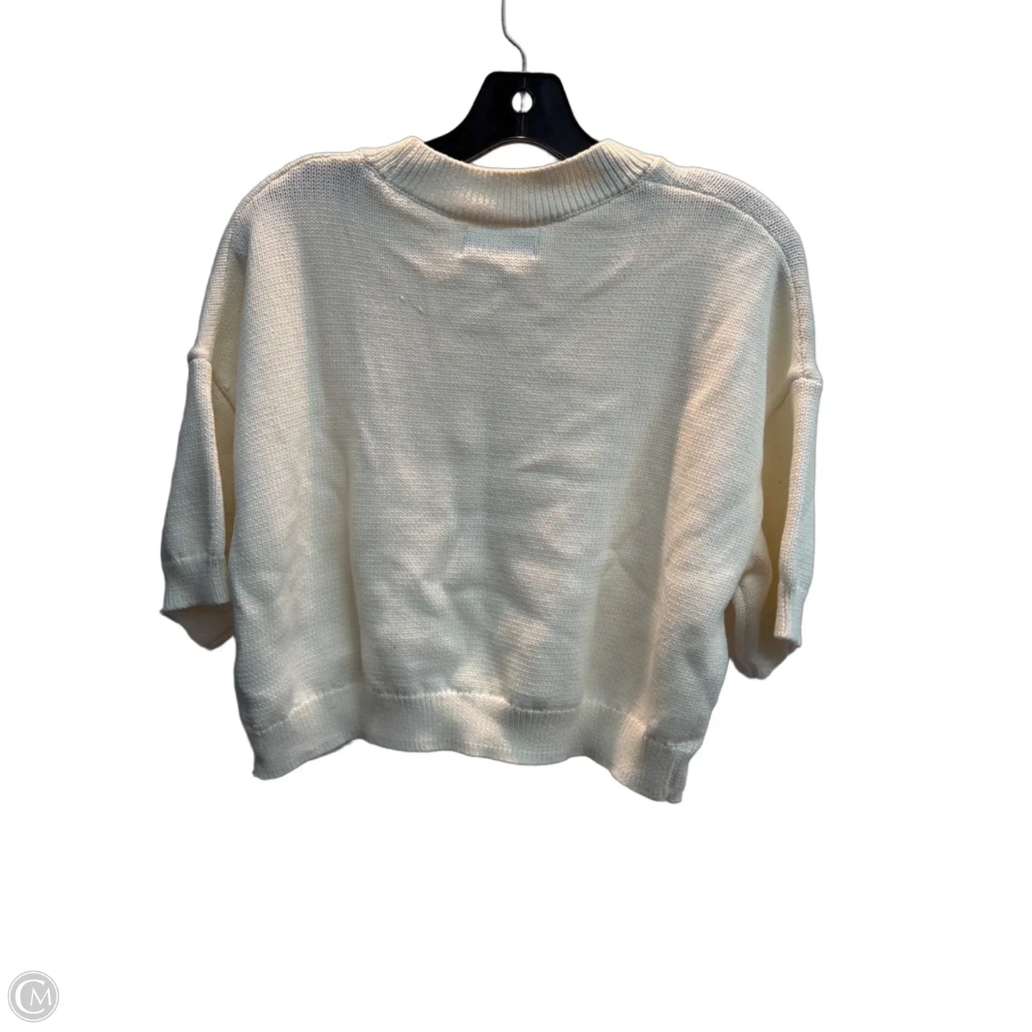 Sweater Short Sleeve By Banana Republic In White, Size: L