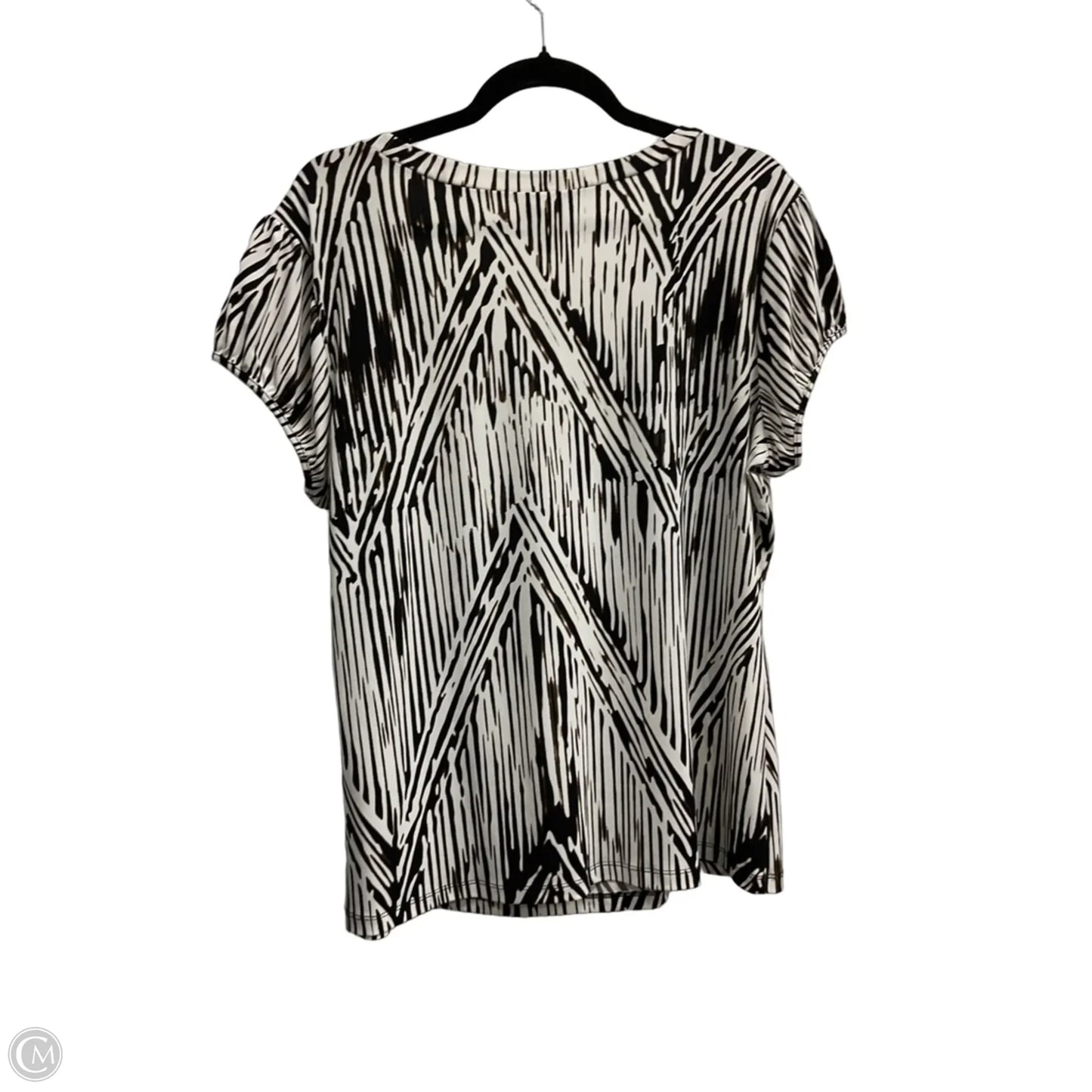 Top Short Sleeve By Worthington In Black & White, Size: Xl