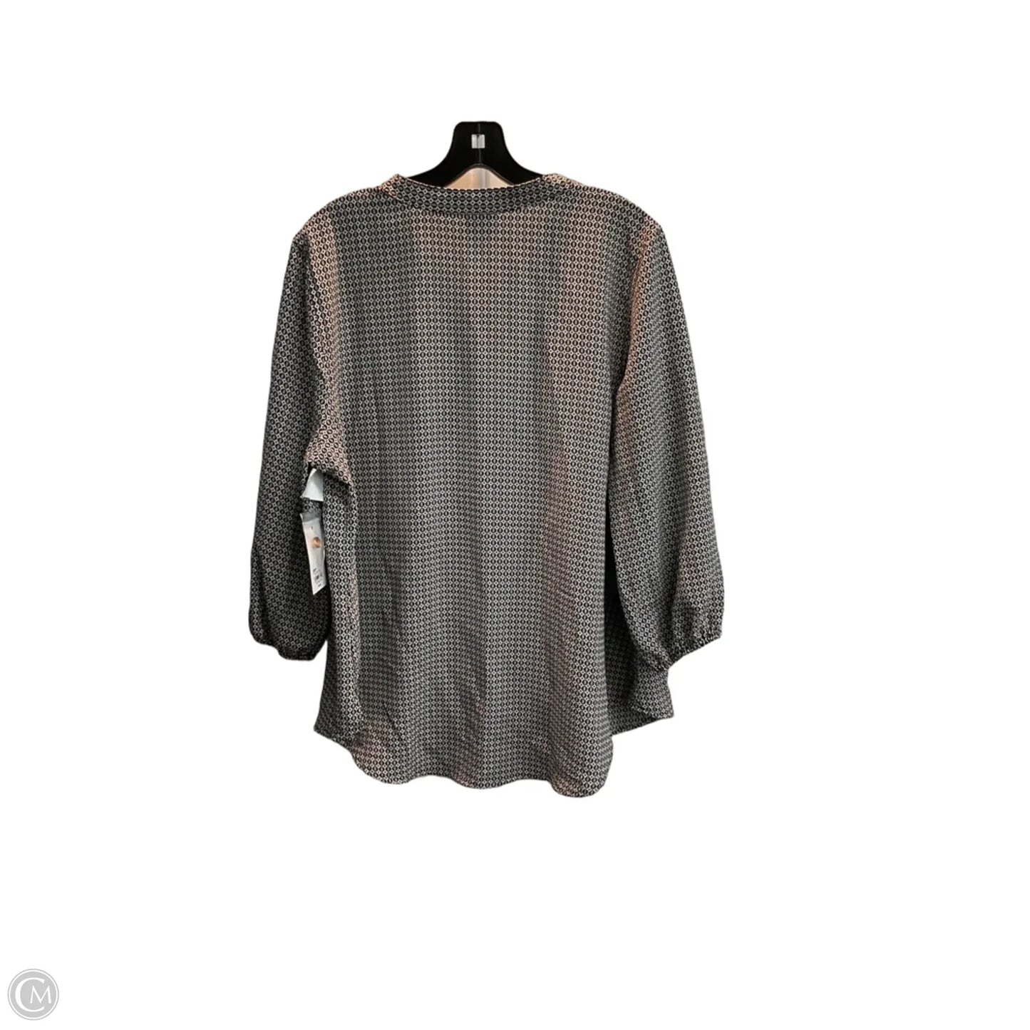 Top Long Sleeve By Croft And Barrow In Black & White, Size: Xl