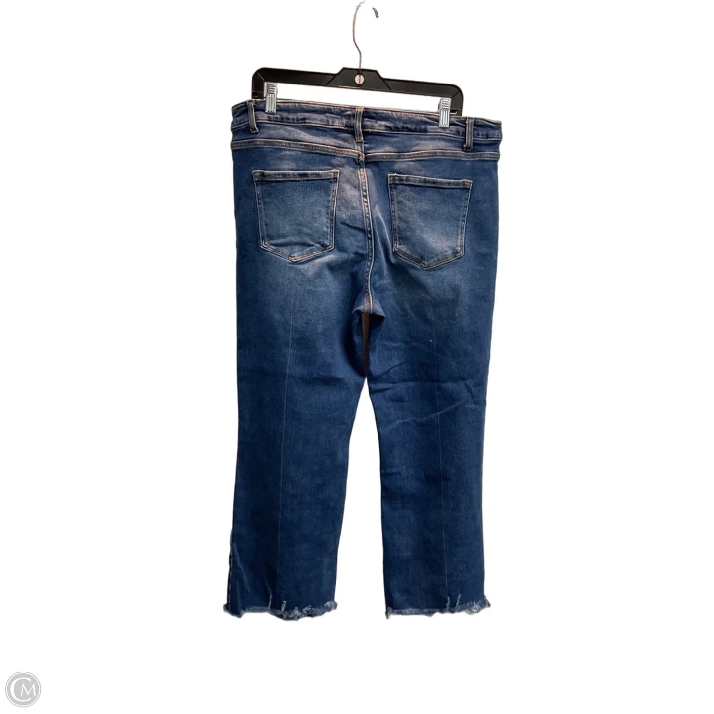 Jeans Cropped By Zenana In Blue Denim, Size: 14