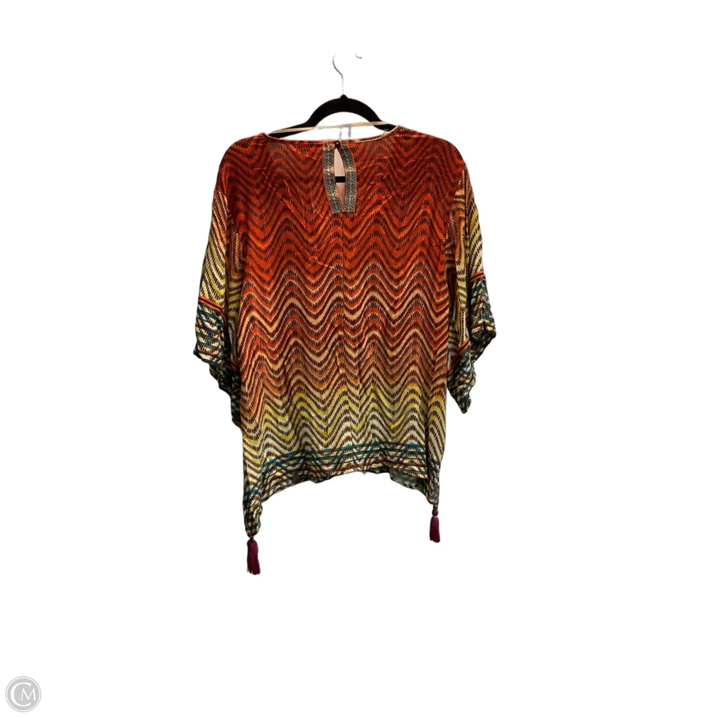 Top Short Sleeve By Democracy In Orange & Yellow, Size: M