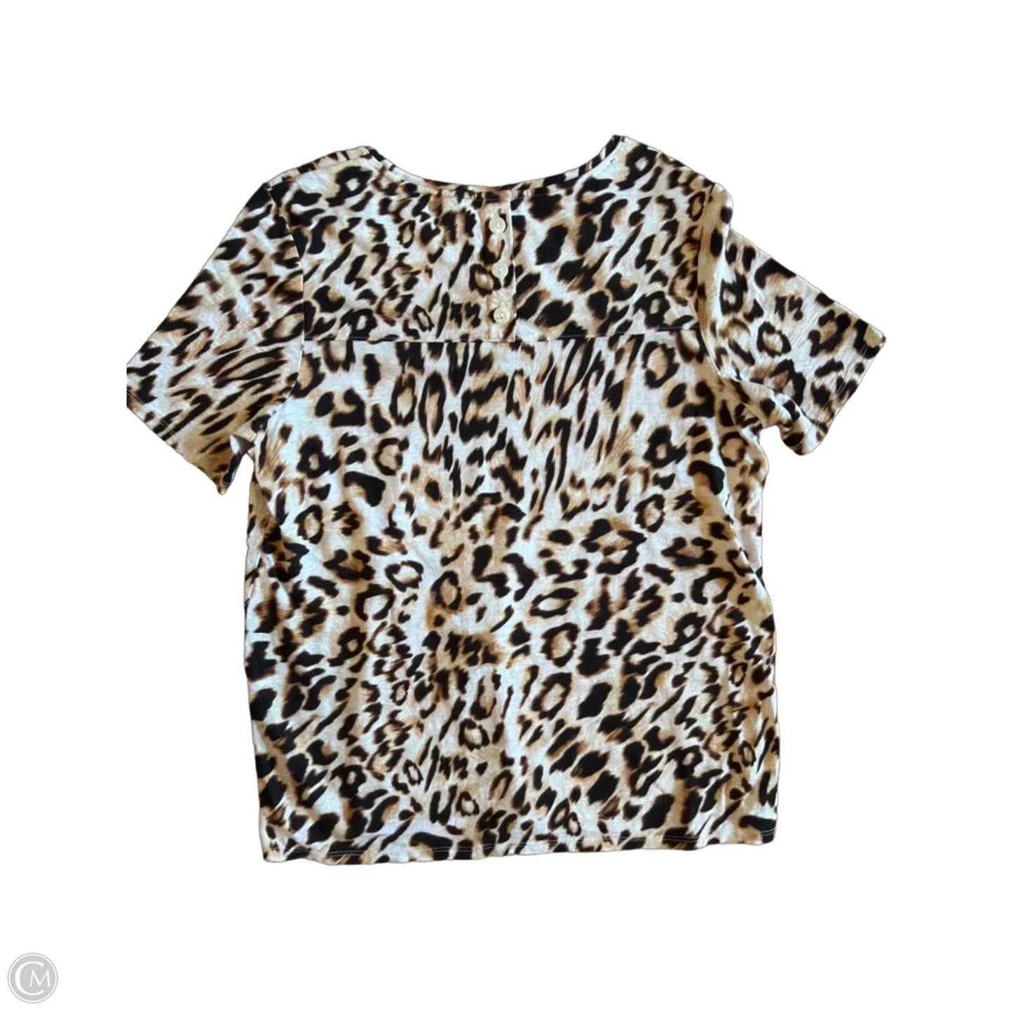 Top Short Sleeve By Chicos In Leopard Print, Size: M