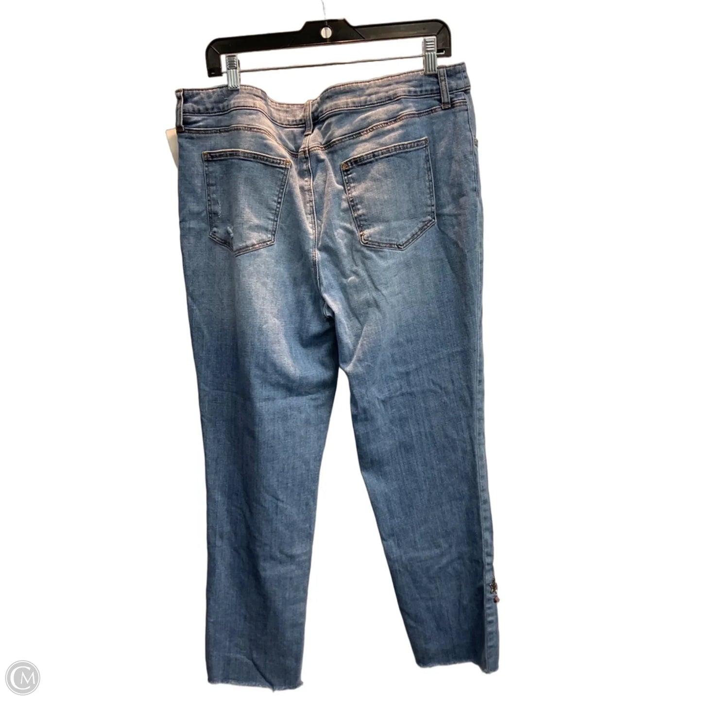 Jeans Cropped By Chicos In Blue Denim, Size: 16l