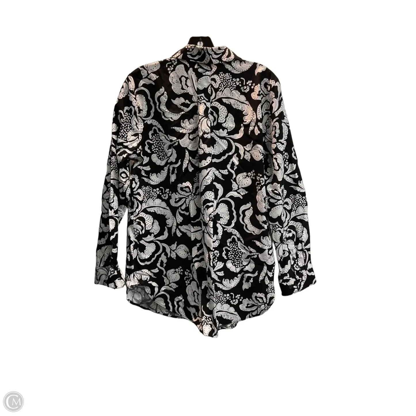 Blouse Long Sleeve By Chicos In Black & White, Size: M