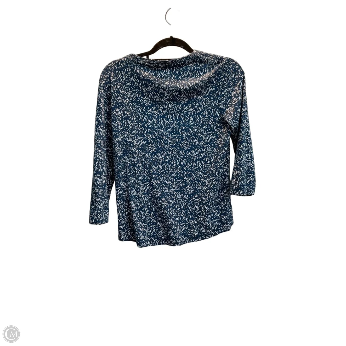 Top Long Sleeve By Chicos In Blue & White, Size: M