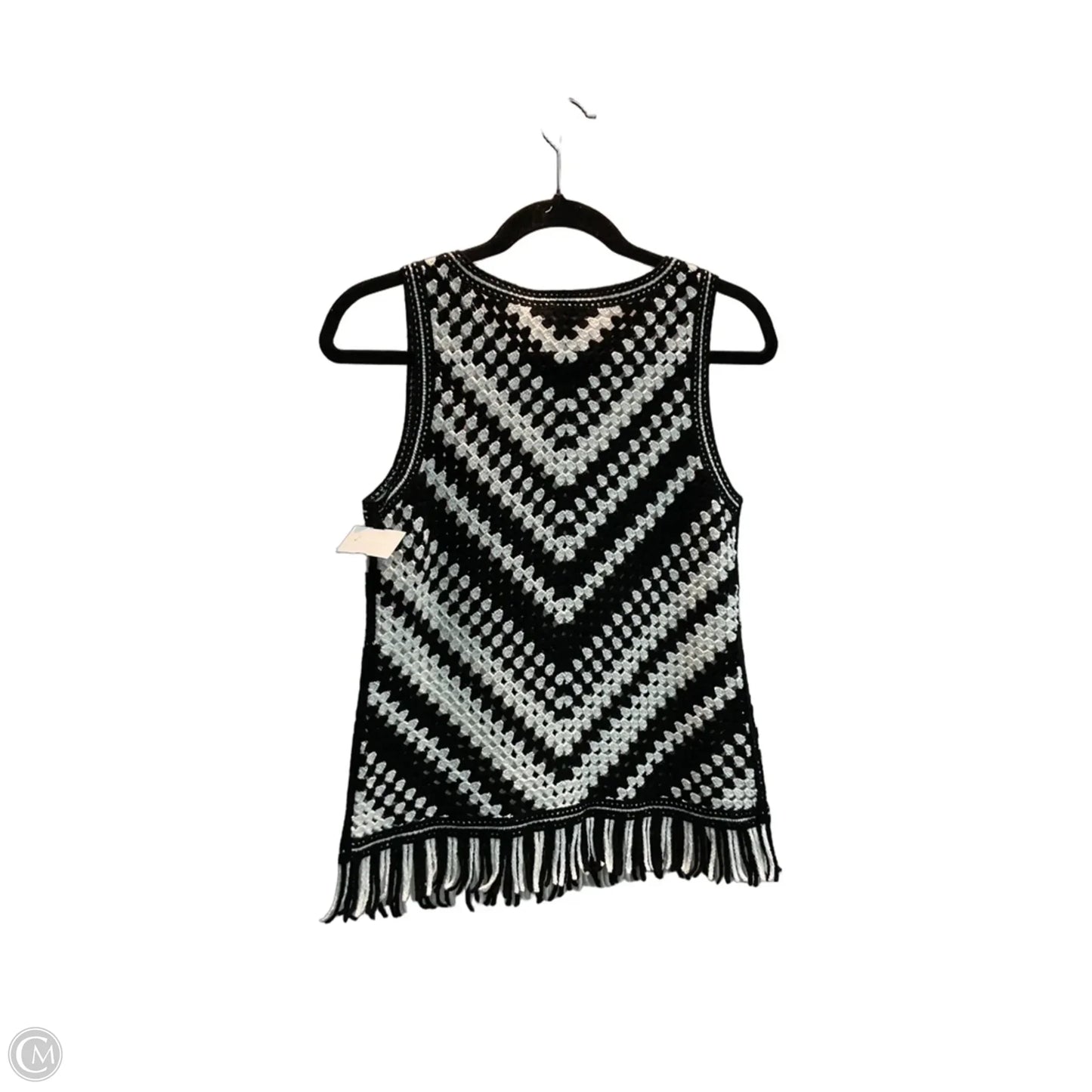 Top Sleeveless By Chicos In Black & Cream, Size: Xs