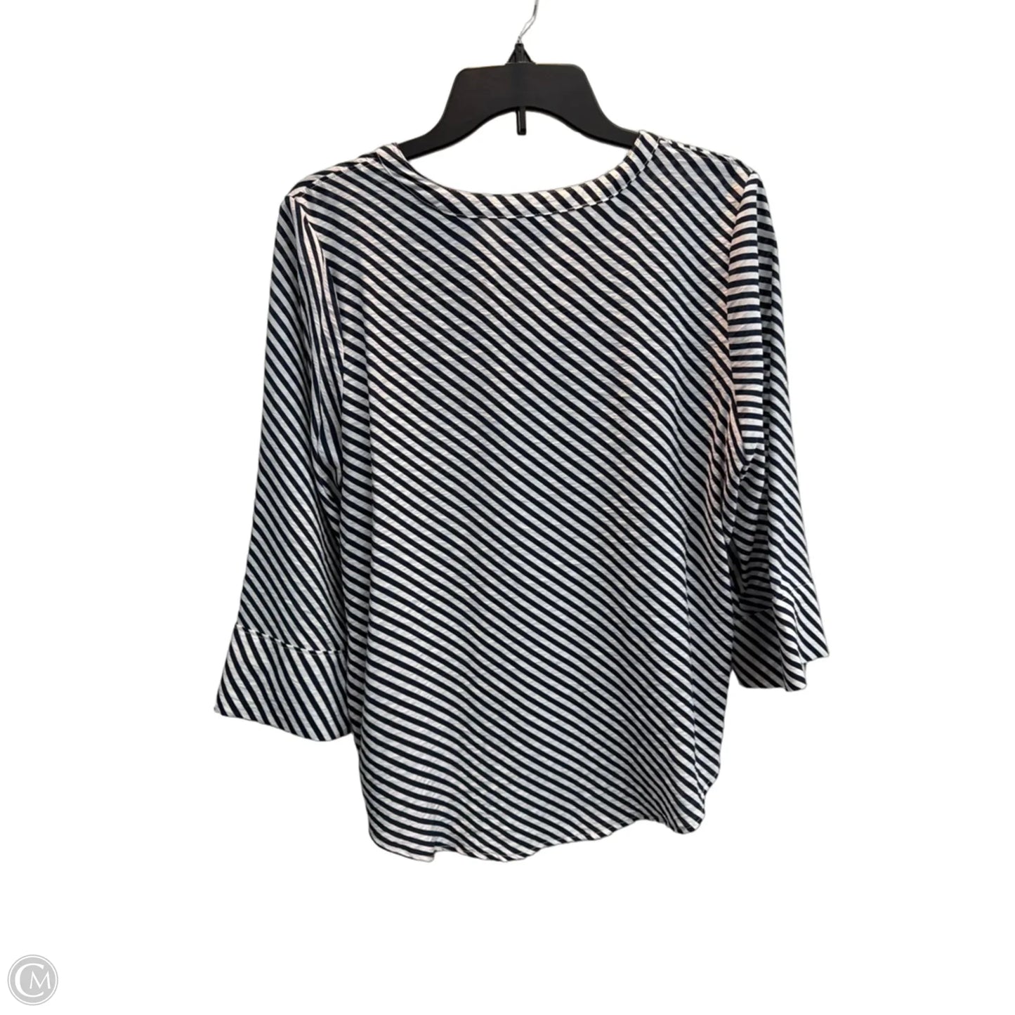 Blouse 3/4 Sleeve By Liz Claiborne In Striped Pattern, Size: M