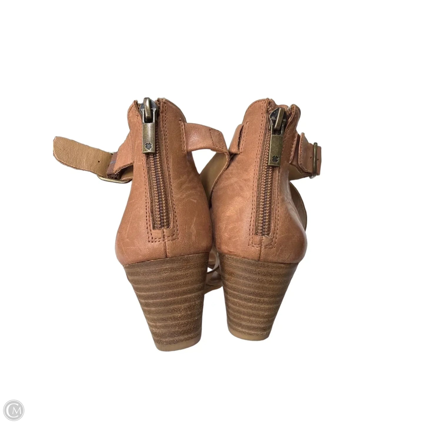 Sandals Heels Wedge By Lucky Brand In Tan, Size: 7
