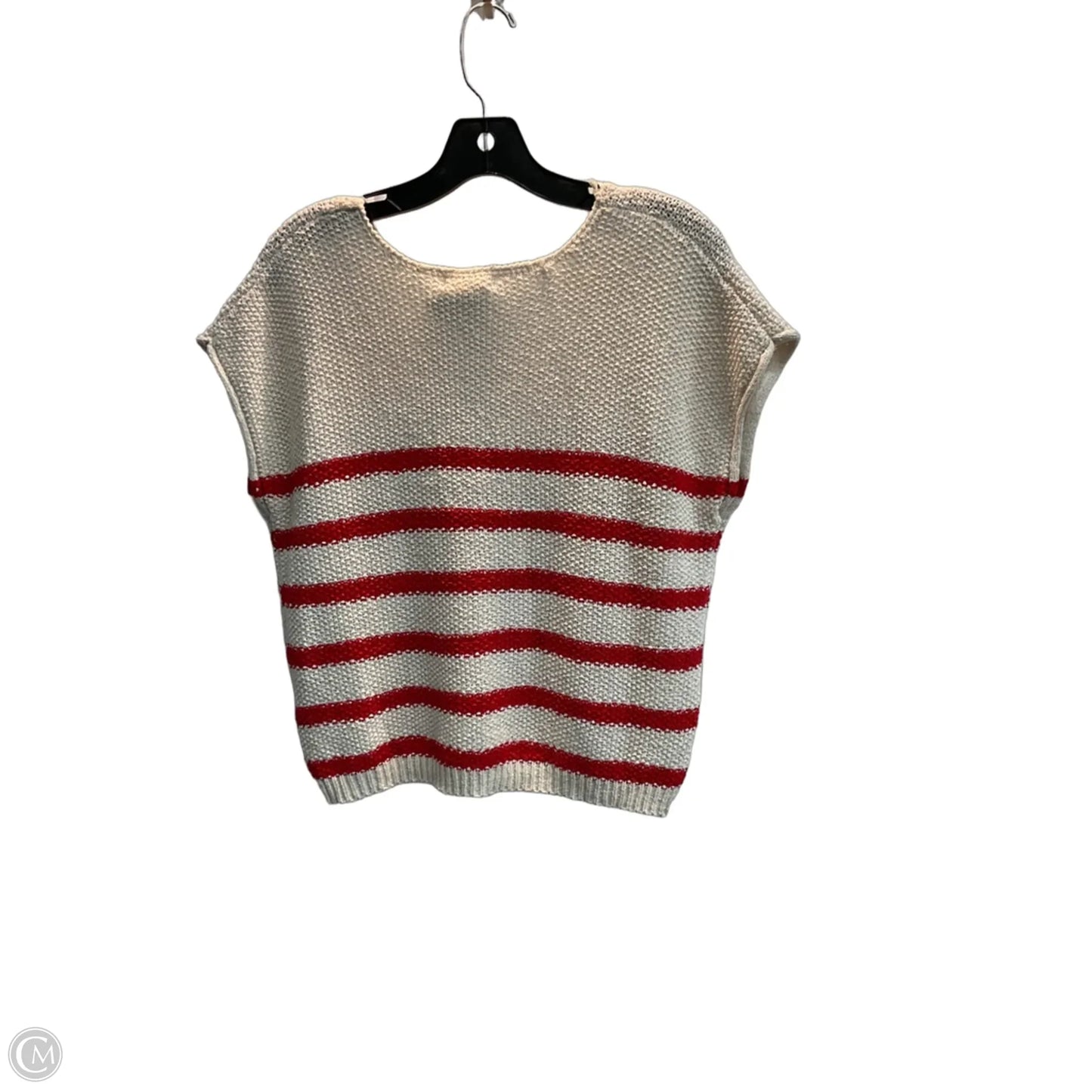 Sweater Short Sleeve By Moon And Madison In Striped Pattern, Size: 0