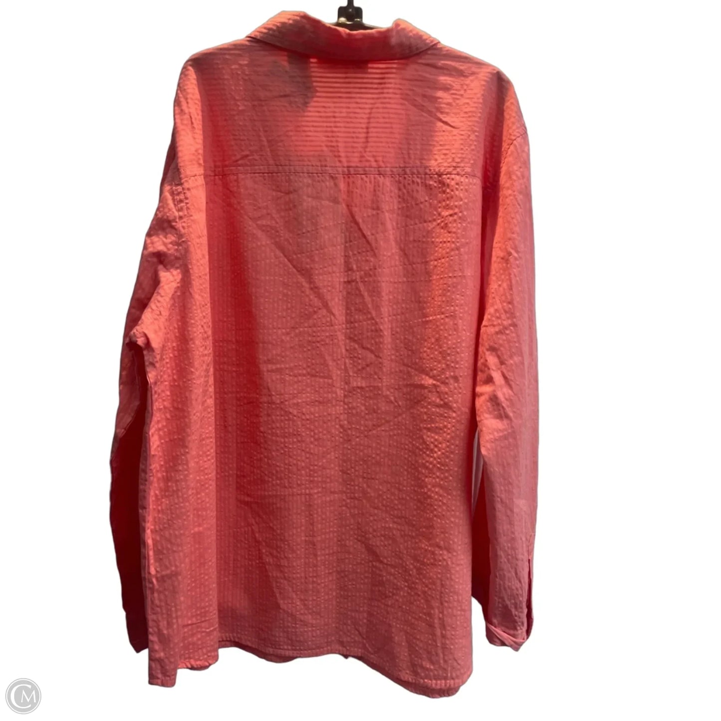 Blouse Long Sleeve By Keren Hart In Peach, Size: 1x