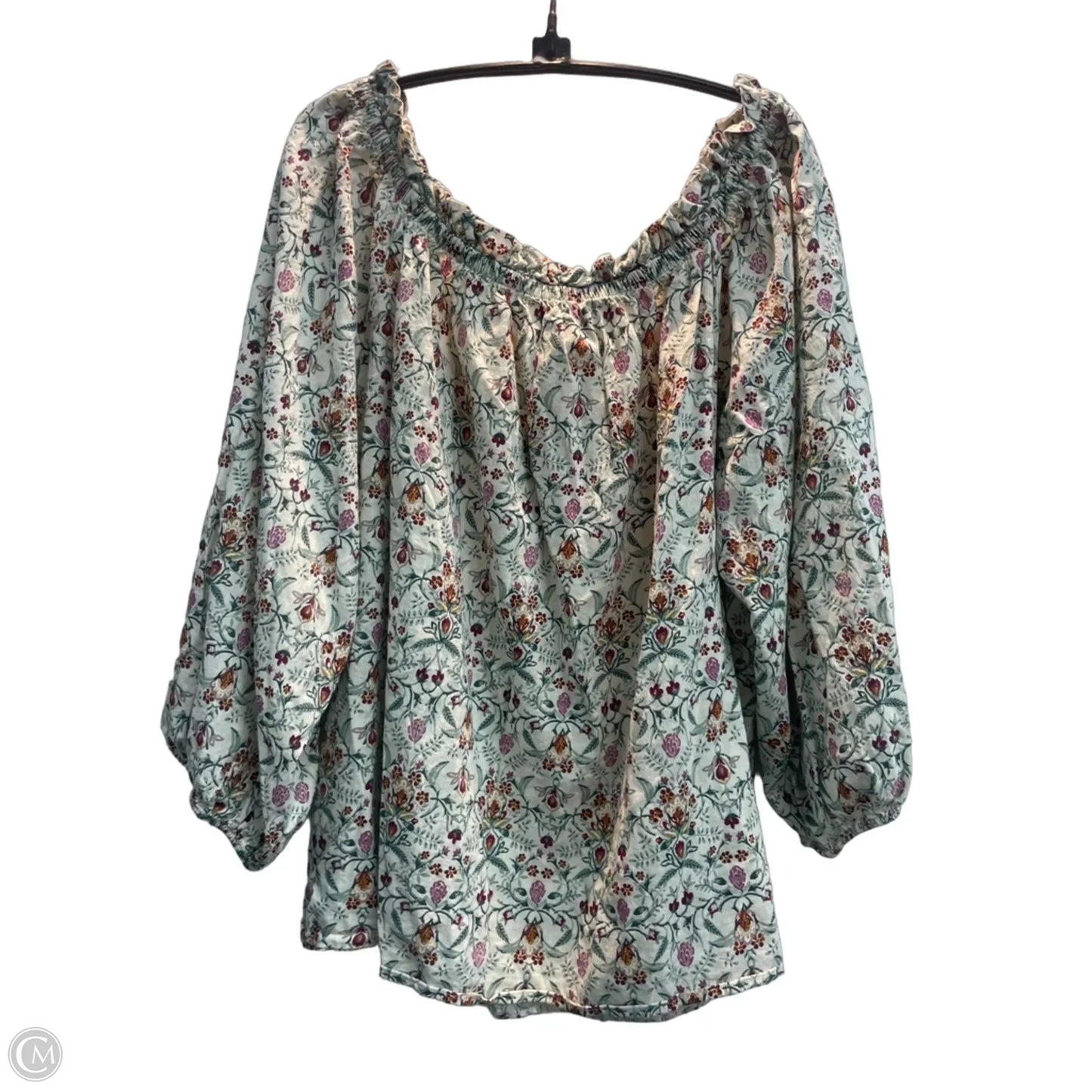 Top 3/4 Sleeve By St Johns Bay In Floral Print, Size: L