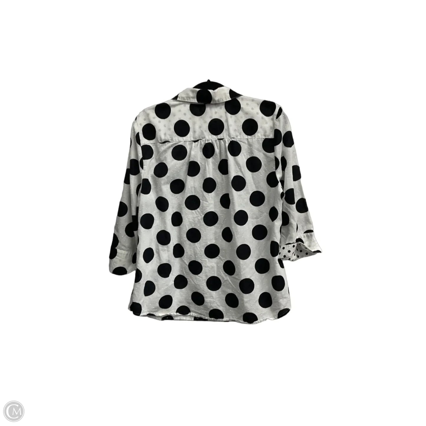 Blouse 3/4 Sleeve By Chicos In Polkadot Pattern, Size: Xl