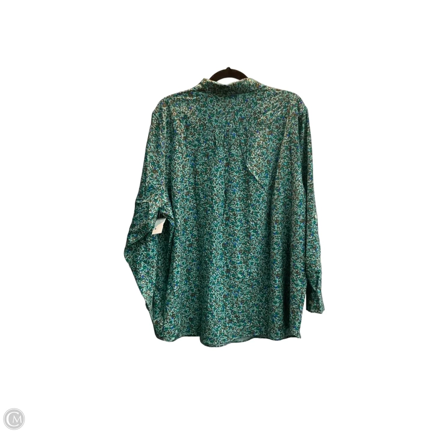 Top 3/4 Sleeve By Lands End In Striped Pattern, Size: 22