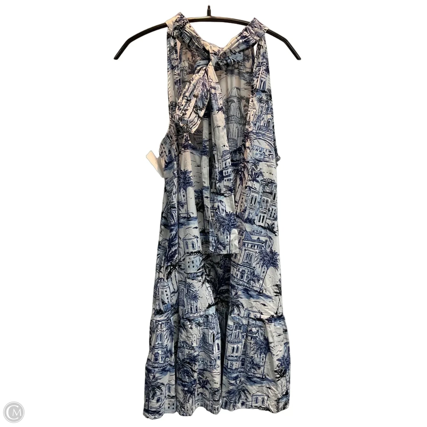 Dress Casual Midi By Calypso St Barth In Blue & Cream, Size: M