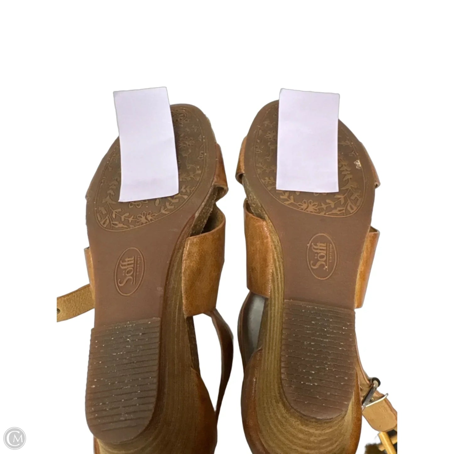 Sandals Heels Wedge By Sofft In Brown, Size: 7.5