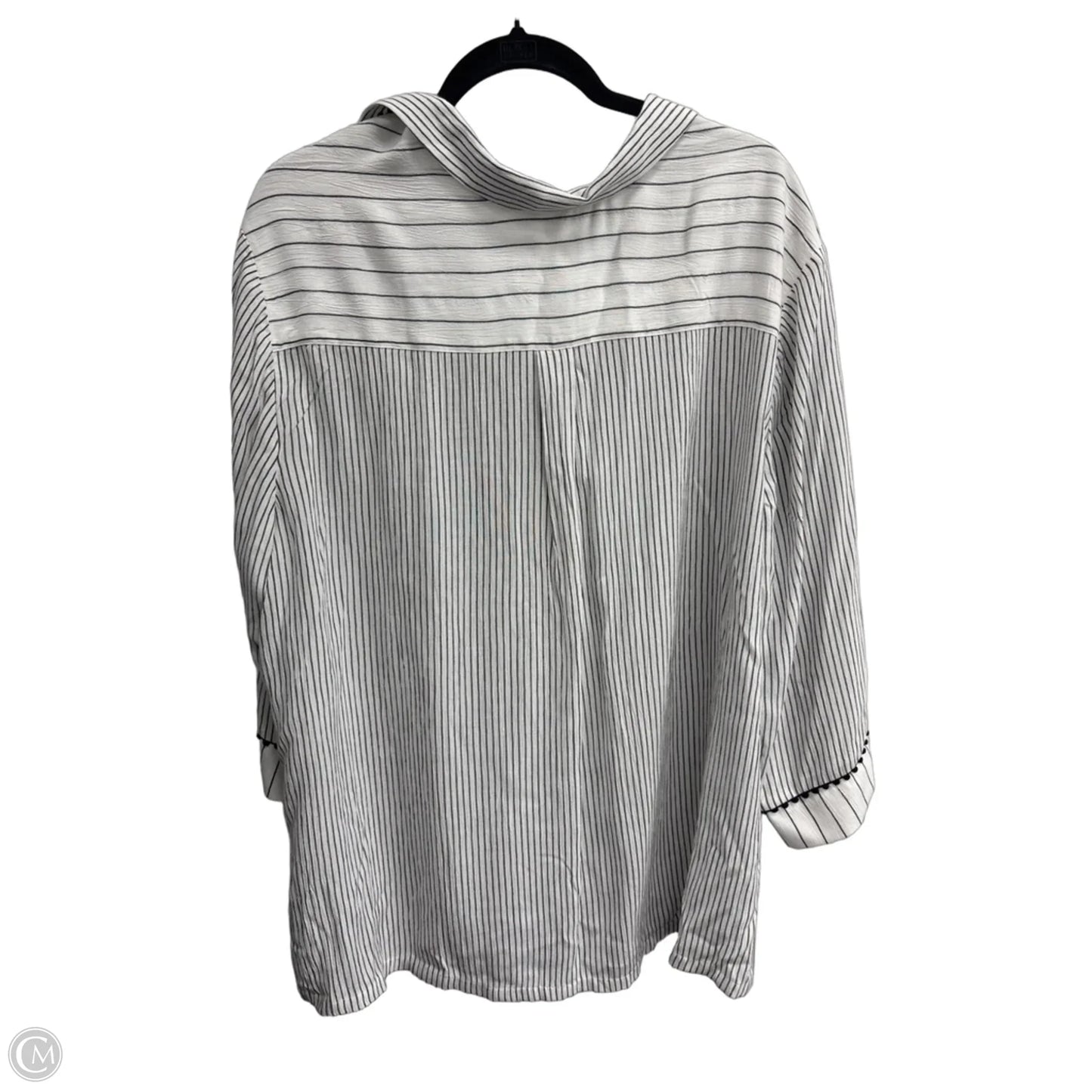 Blouse 3/4 Sleeve By Chicos In Striped Pattern, Size: Xxl