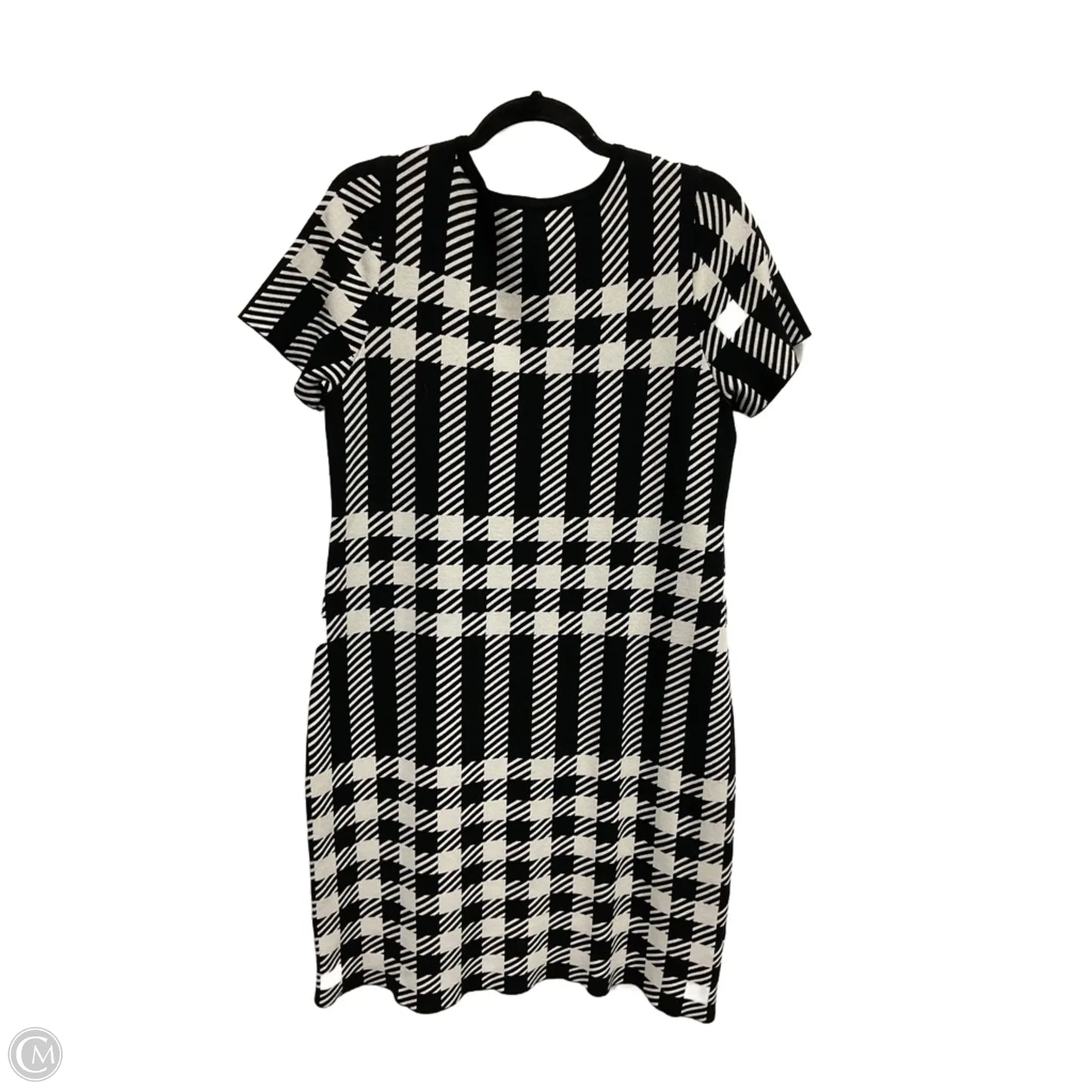 Dress Casual Midi By Ann Taylor In Black & Cream, Size: L