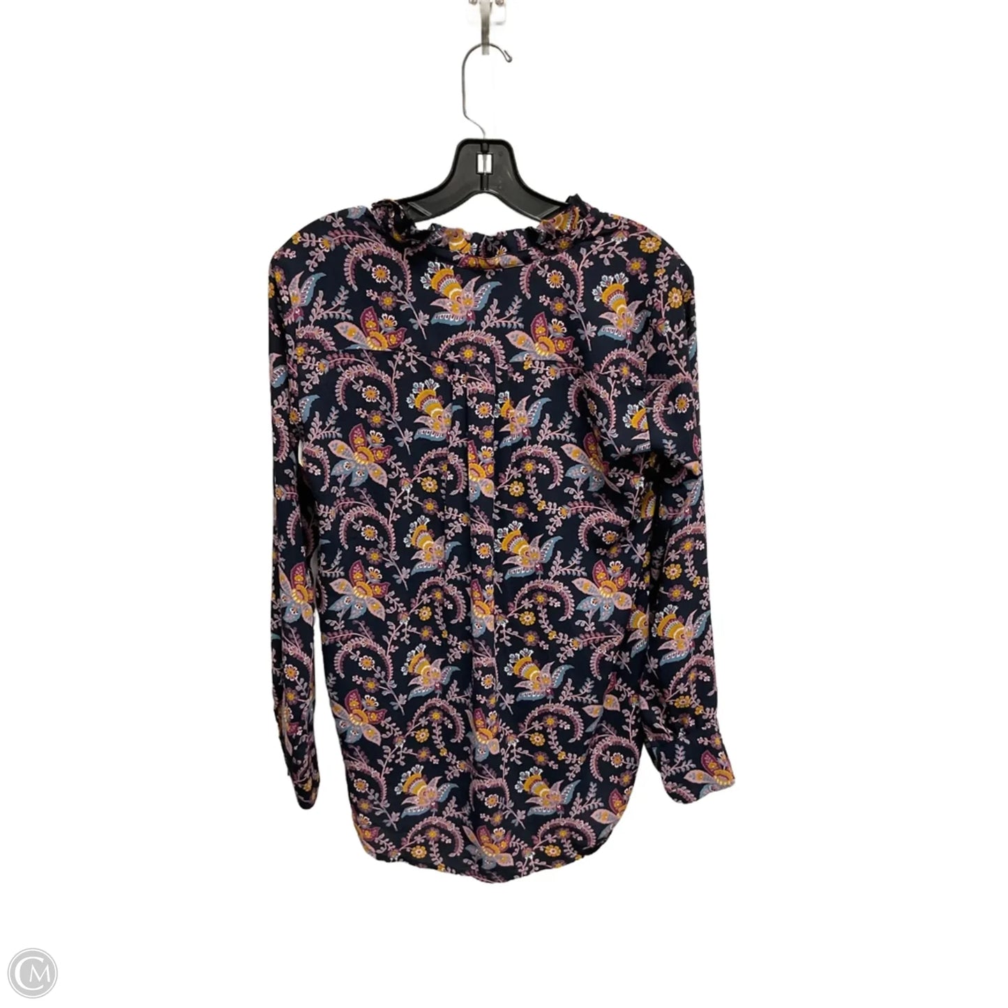 Blouse Long Sleeve By Loft In Floral Print, Size: Xs