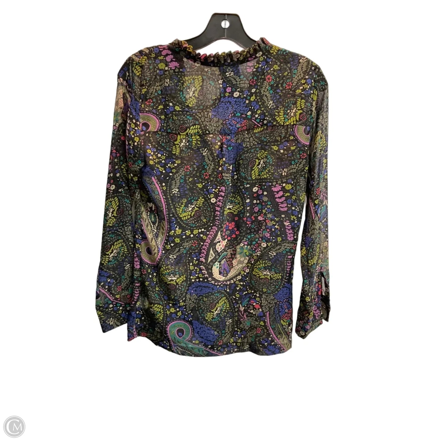 Blouse Long Sleeve By Dolan Left Coast In Paisley Print, Size: Xs