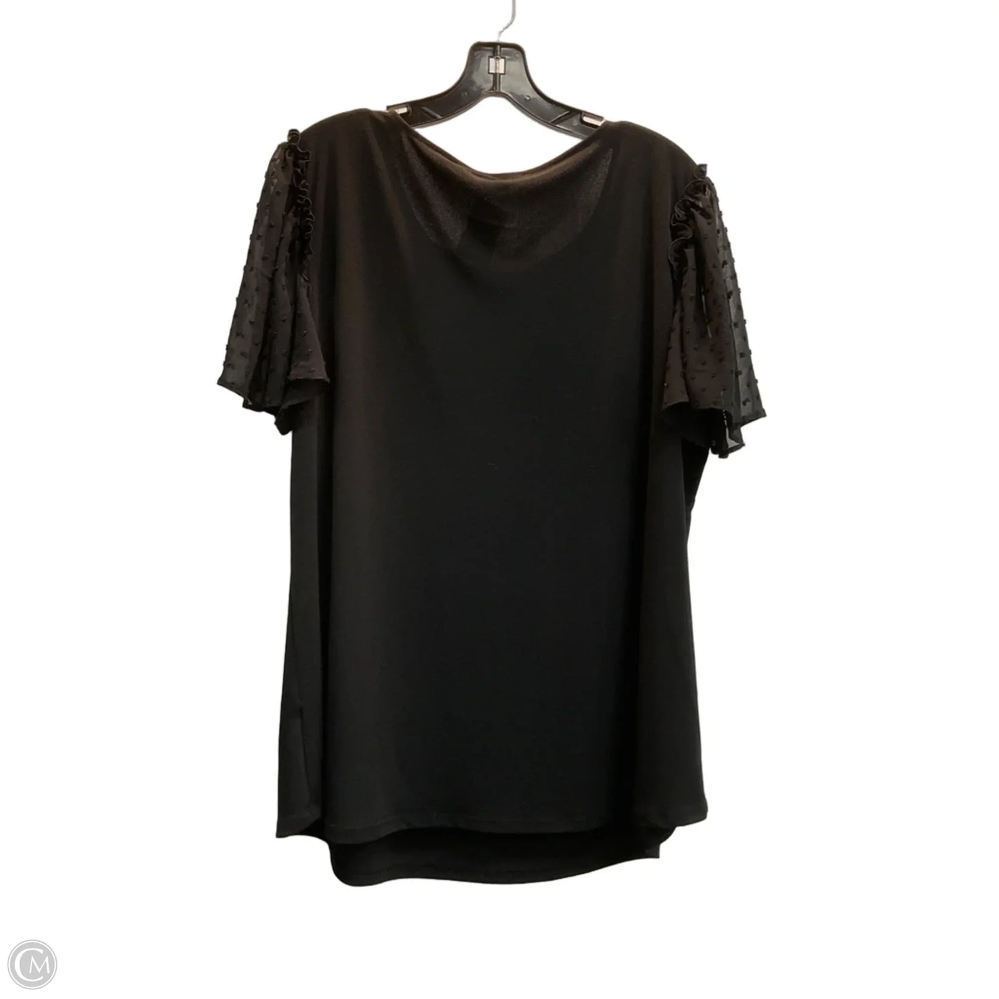 Top Short Sleeve By Adrianna Papell In Black, Size: 1x