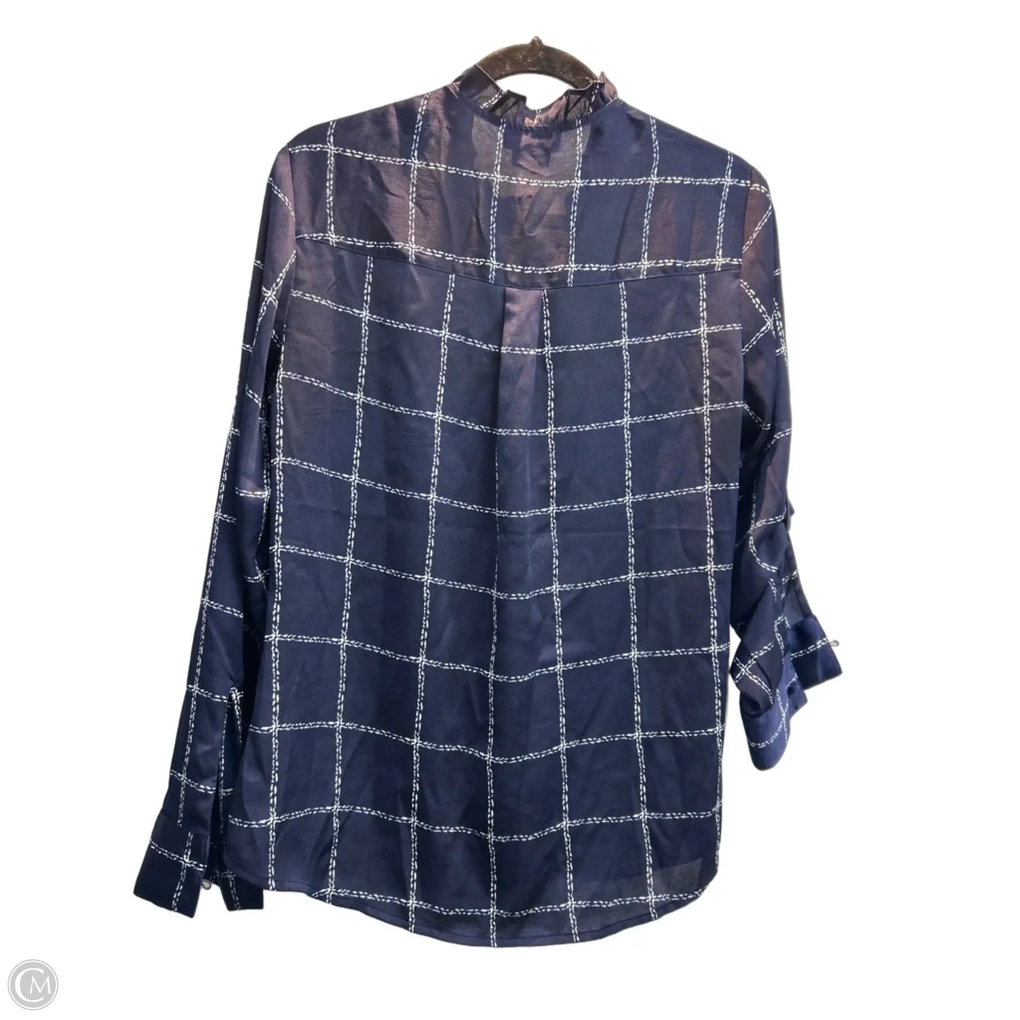 Blouse Long Sleeve By Express In Navy, Size: M