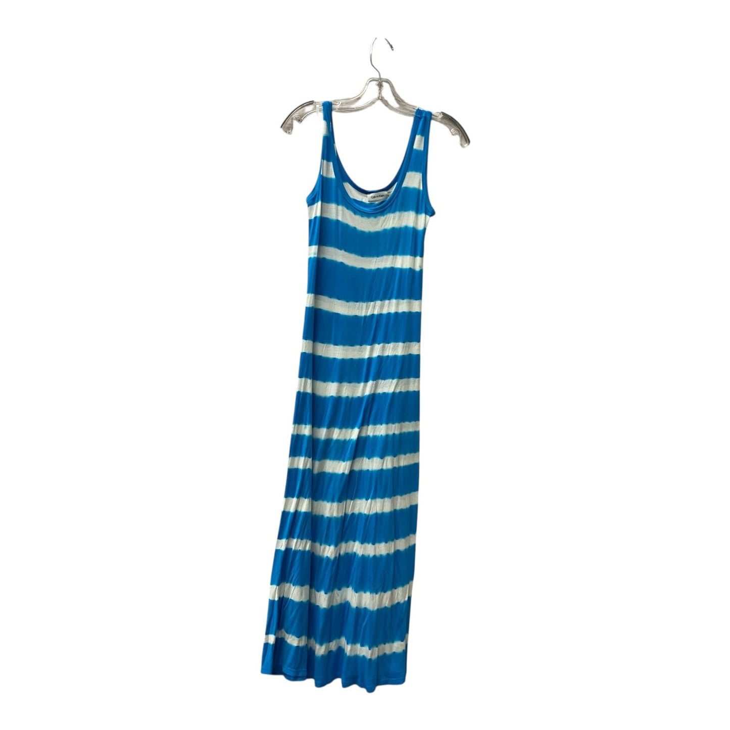 Dress Casual Maxi By Calvin Klein In Blue & White, Size:S