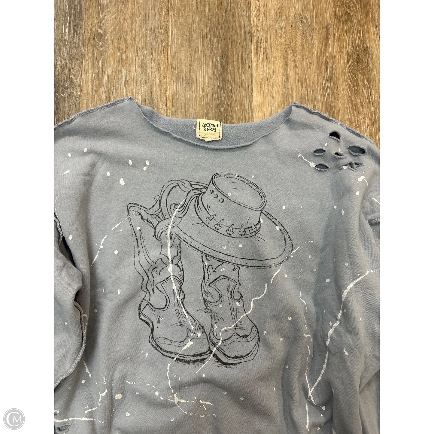 Sweatshirt Collar By Modish Rebel In Blue, Size: M