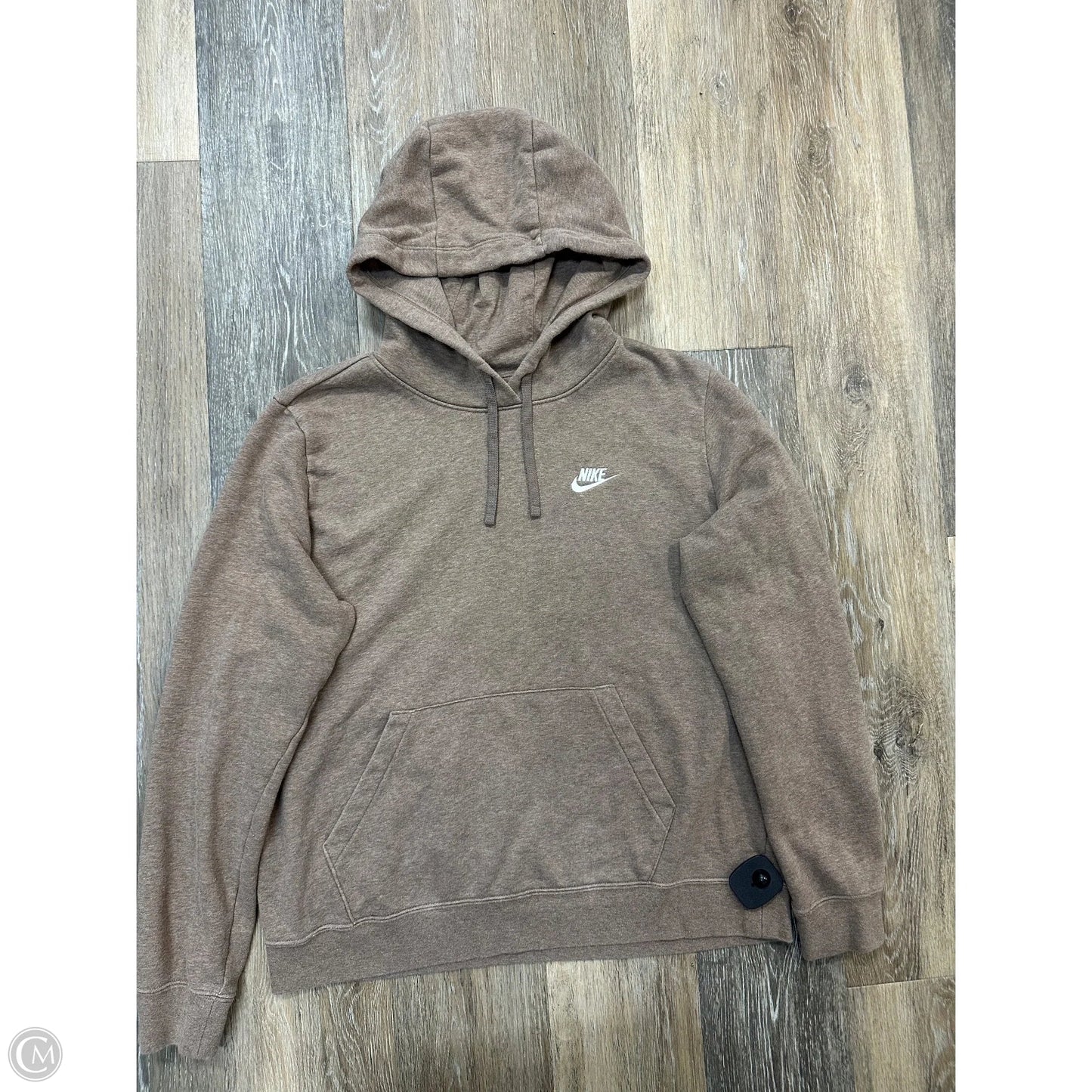 Athletic Sweatshirt Hoodie By Nike Apparel In Tan, Size: L