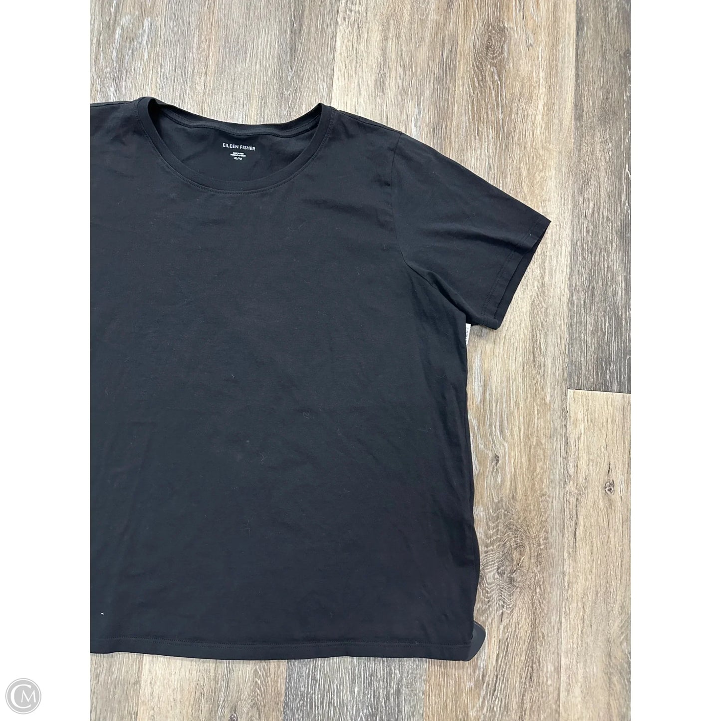 Top Short Sleeve By Eileen Fisher In Black, Size: Xl