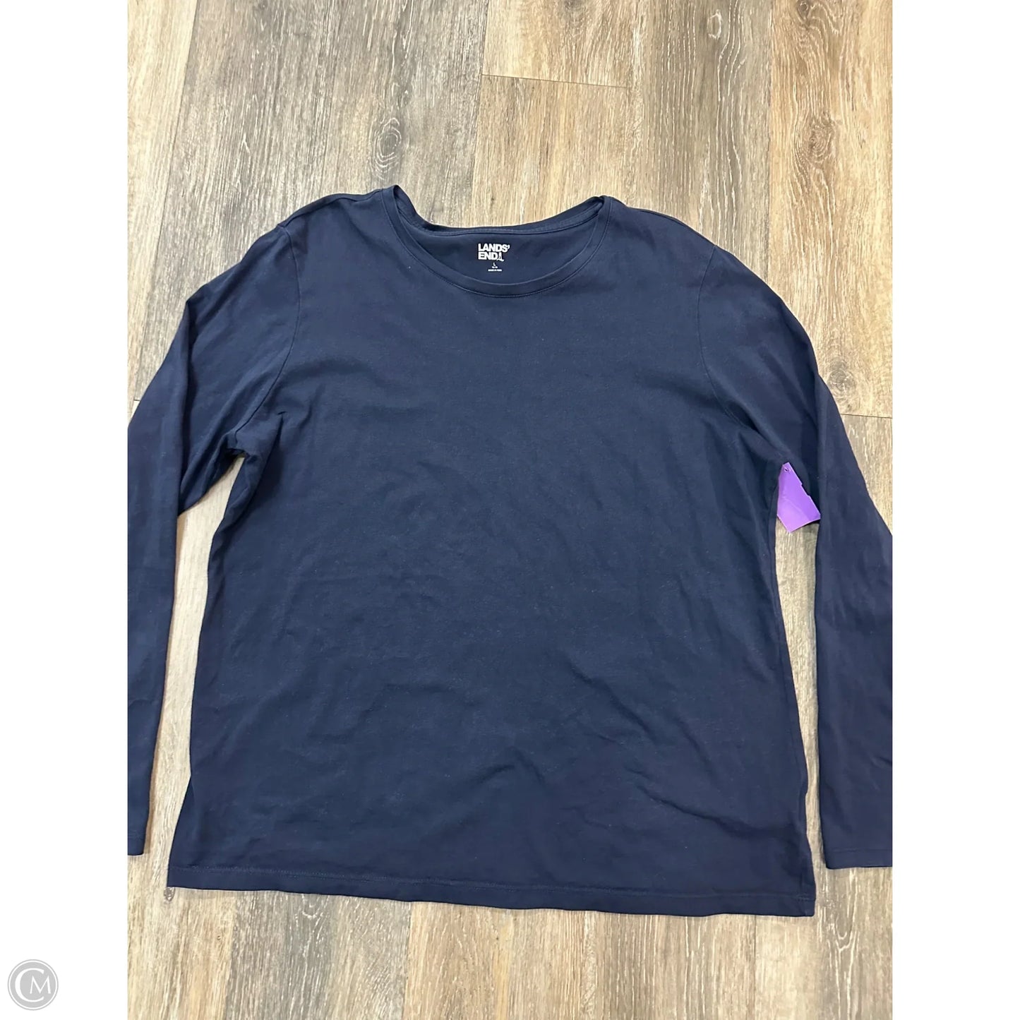 Top Long Sleeve By Lands End In Blue, Size: L