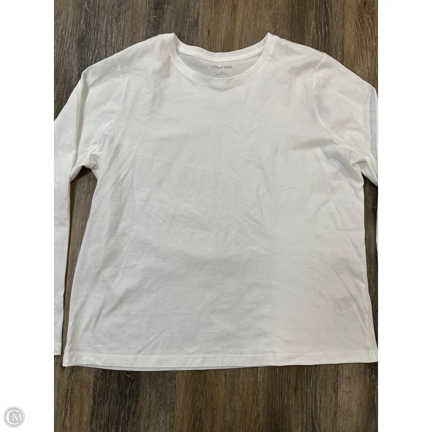 Top Long Sleeve By Lands End In White, Size: L