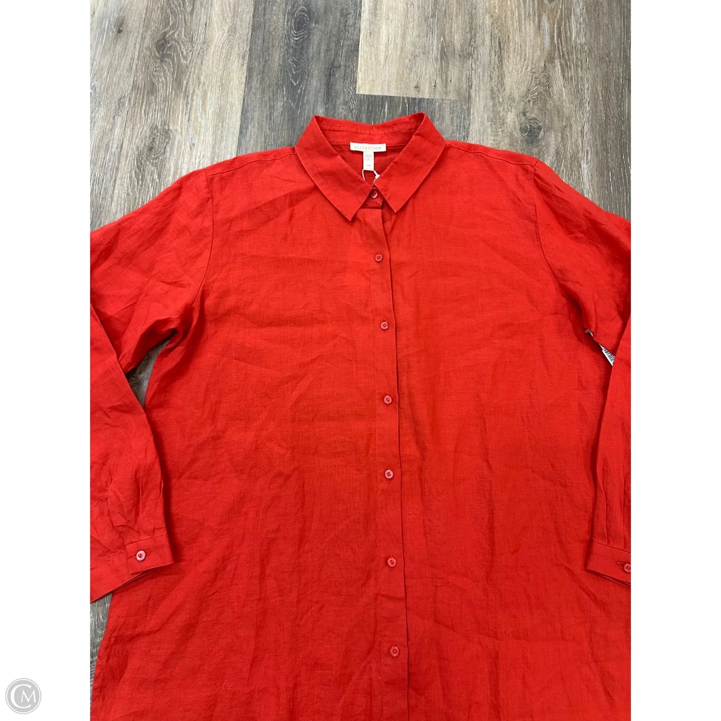 Blouse Long Sleeve By Eileen Fisher In Red, Size: M