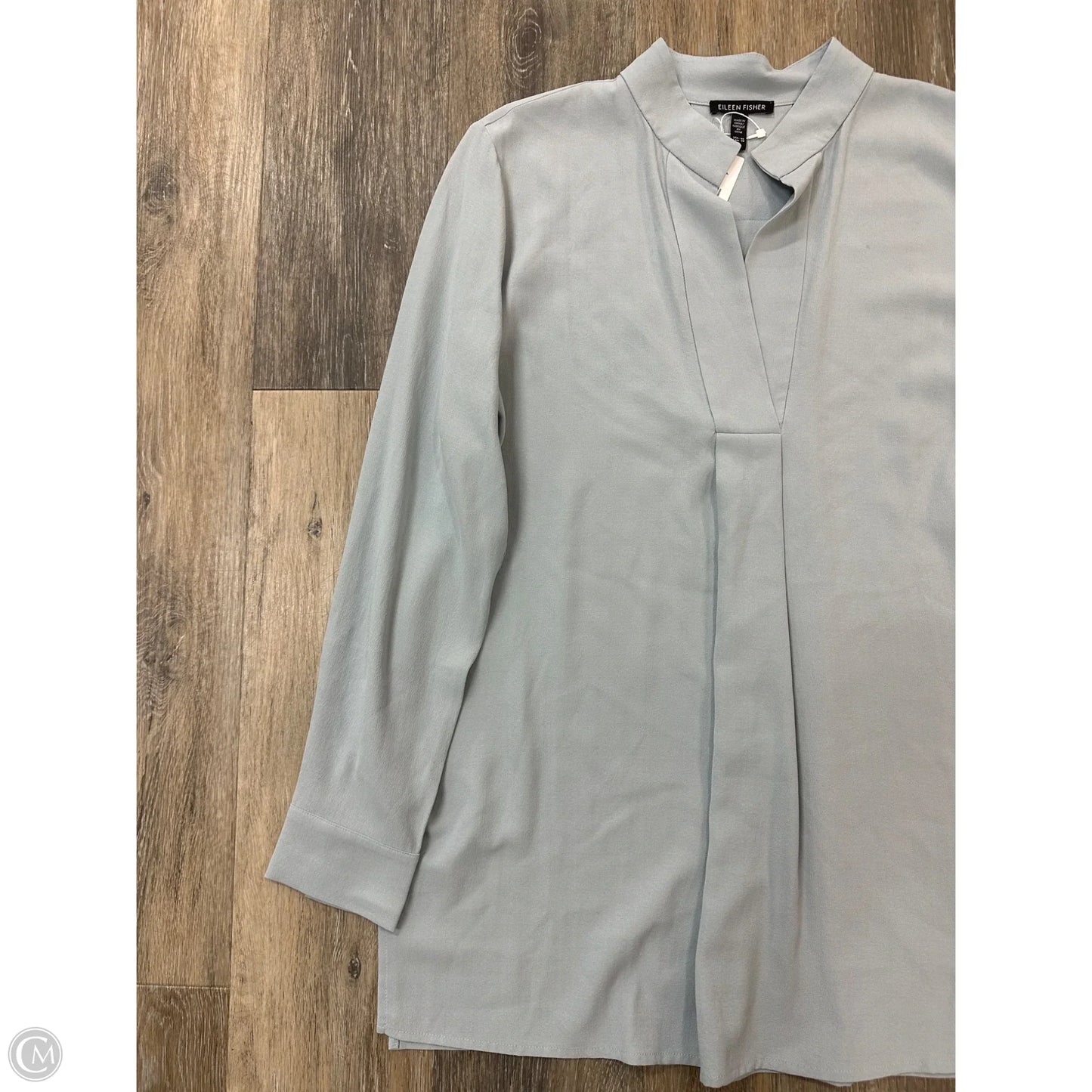 Blouse Long Sleeve By Eileen Fisher In Blue, Size: Xs
