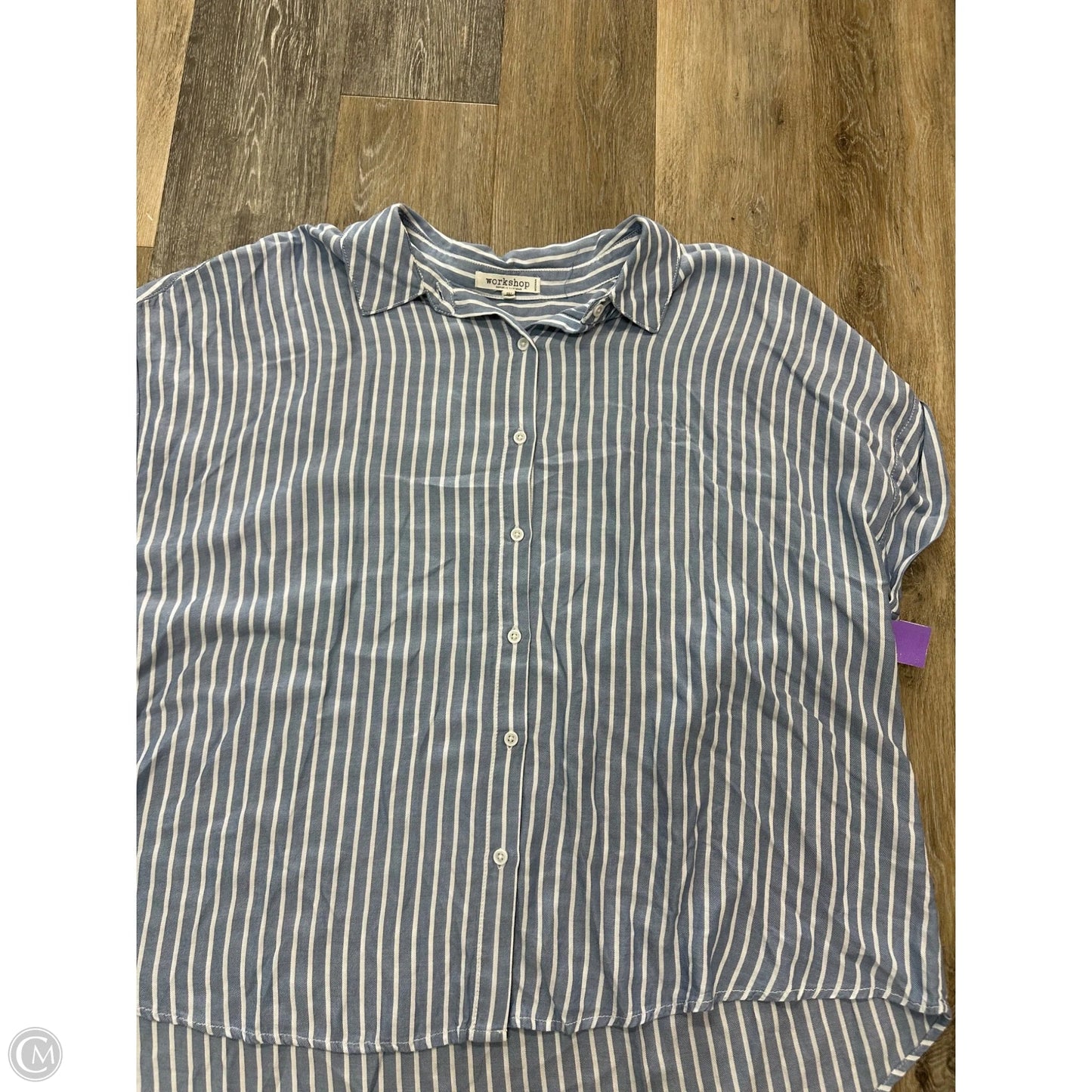 Blouse Short Sleeve By Workshop In Blue, Size: 2x