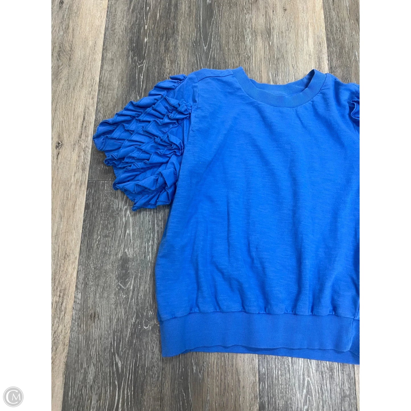 Blouse Short Sleeve By Maeve In Blue, Size: S