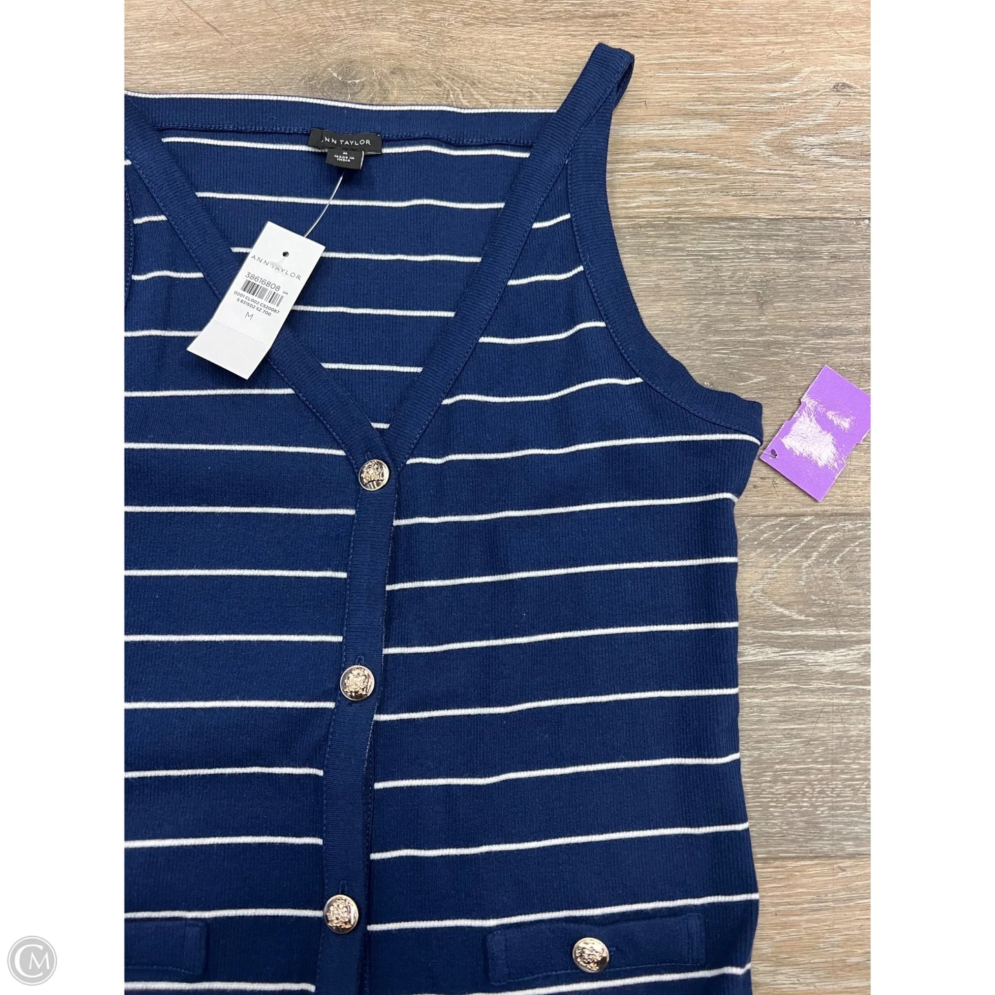 Top Sleeveless By Ann Taylor In Blue, Size: M