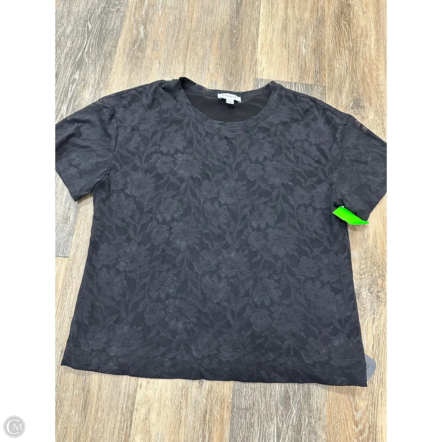 Top Short Sleeve By Evereve In Black, Size: S
