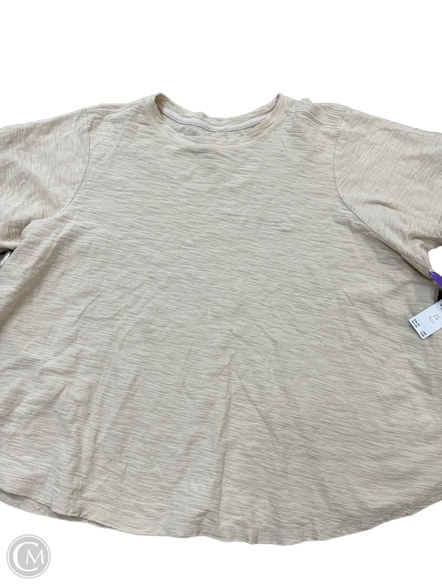 Top Short Sleeve By Pilcro In Cream, Size: 1x