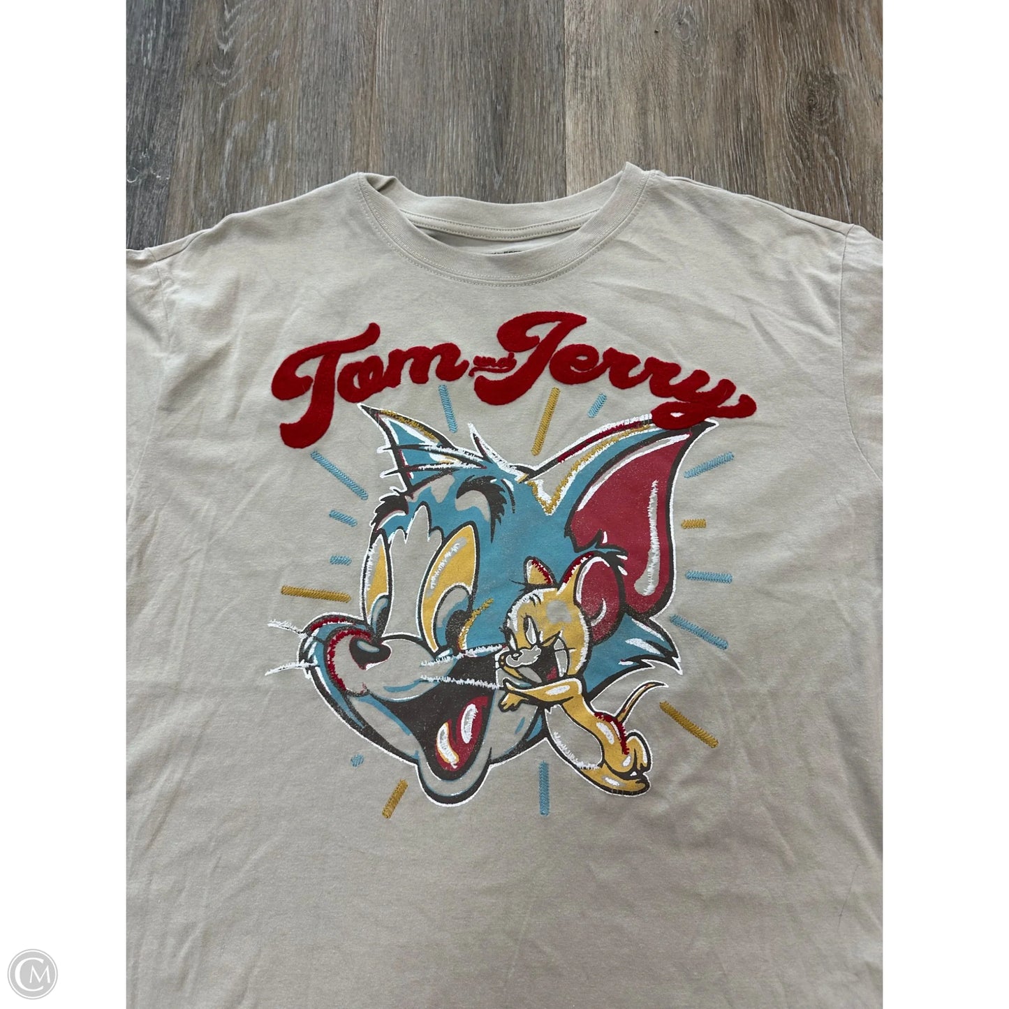 Top Short Sleeve By Tom & Jerry In Tan, Size: Xl
