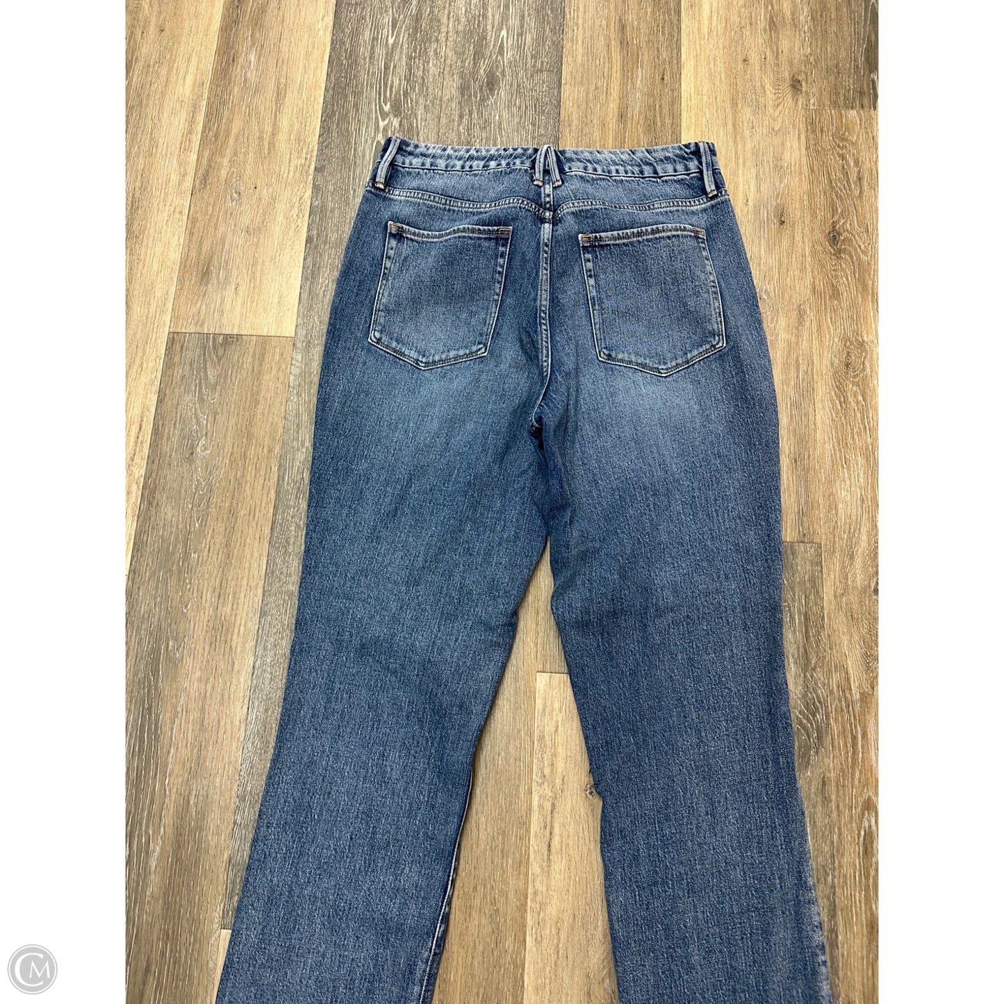 Jeans Straight By Good American In Blue Denim, Size: 14