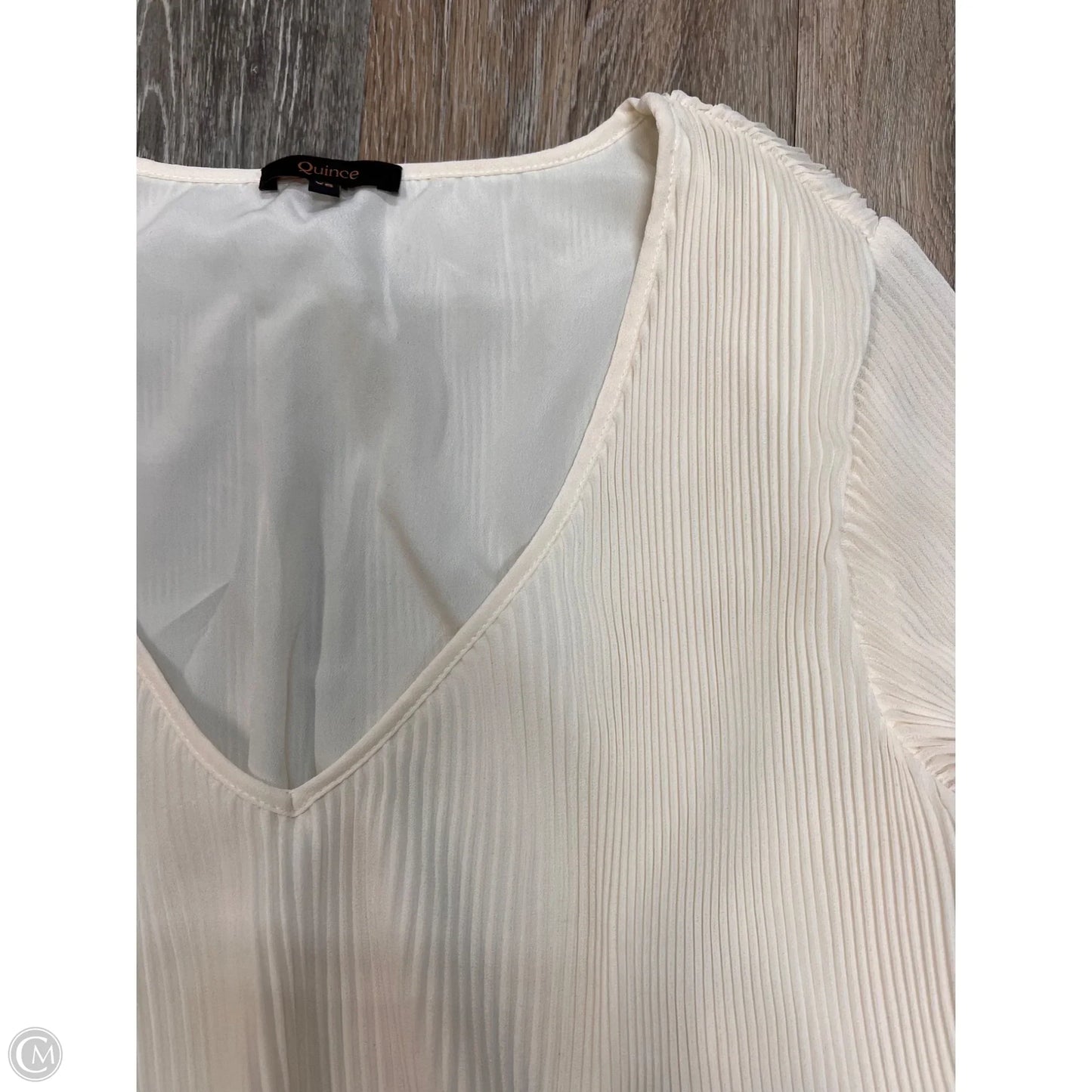 Blouse Long Sleeve By Quince In White, Size: Xs
