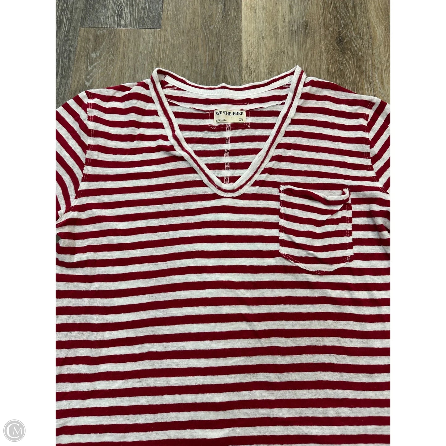 Top Short Sleeve By We The Free In Striped Pattern, Size: Xs