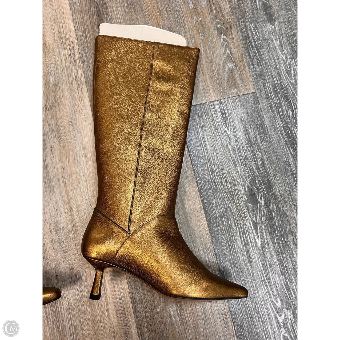 Boots Knee Heels By Anthropologie In Gold, Size: 6