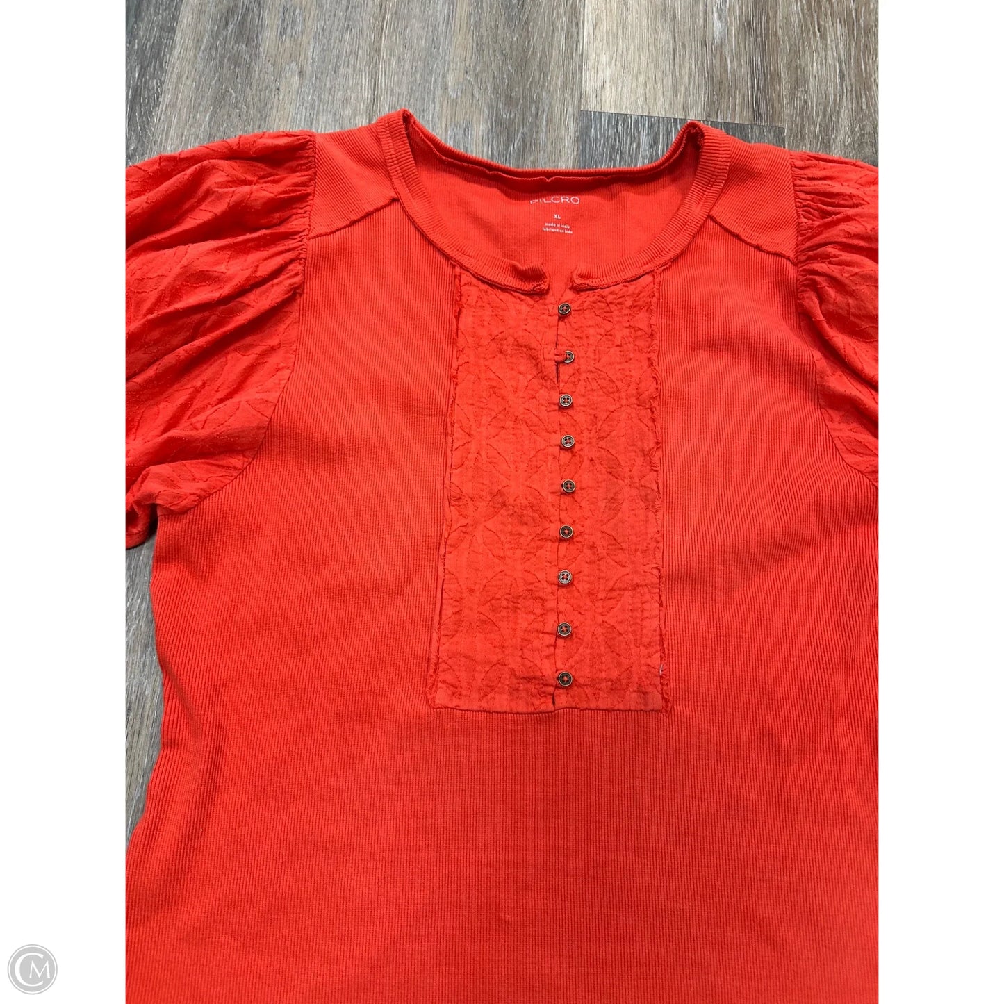 Blouse Short Sleeve By Pilcro In Orange, Size: Xl