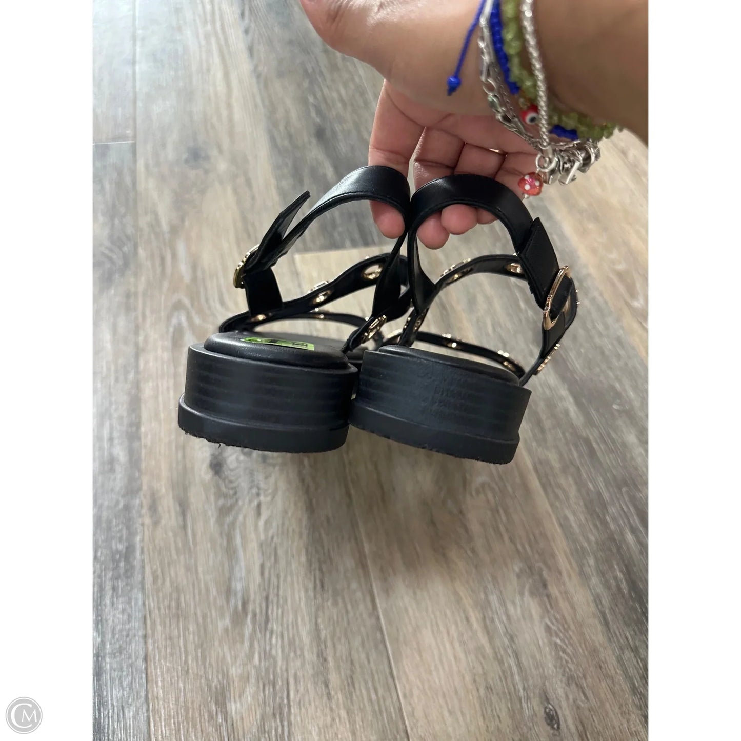 Sandals Flats By Steve Madden In Black, Size: 9.5